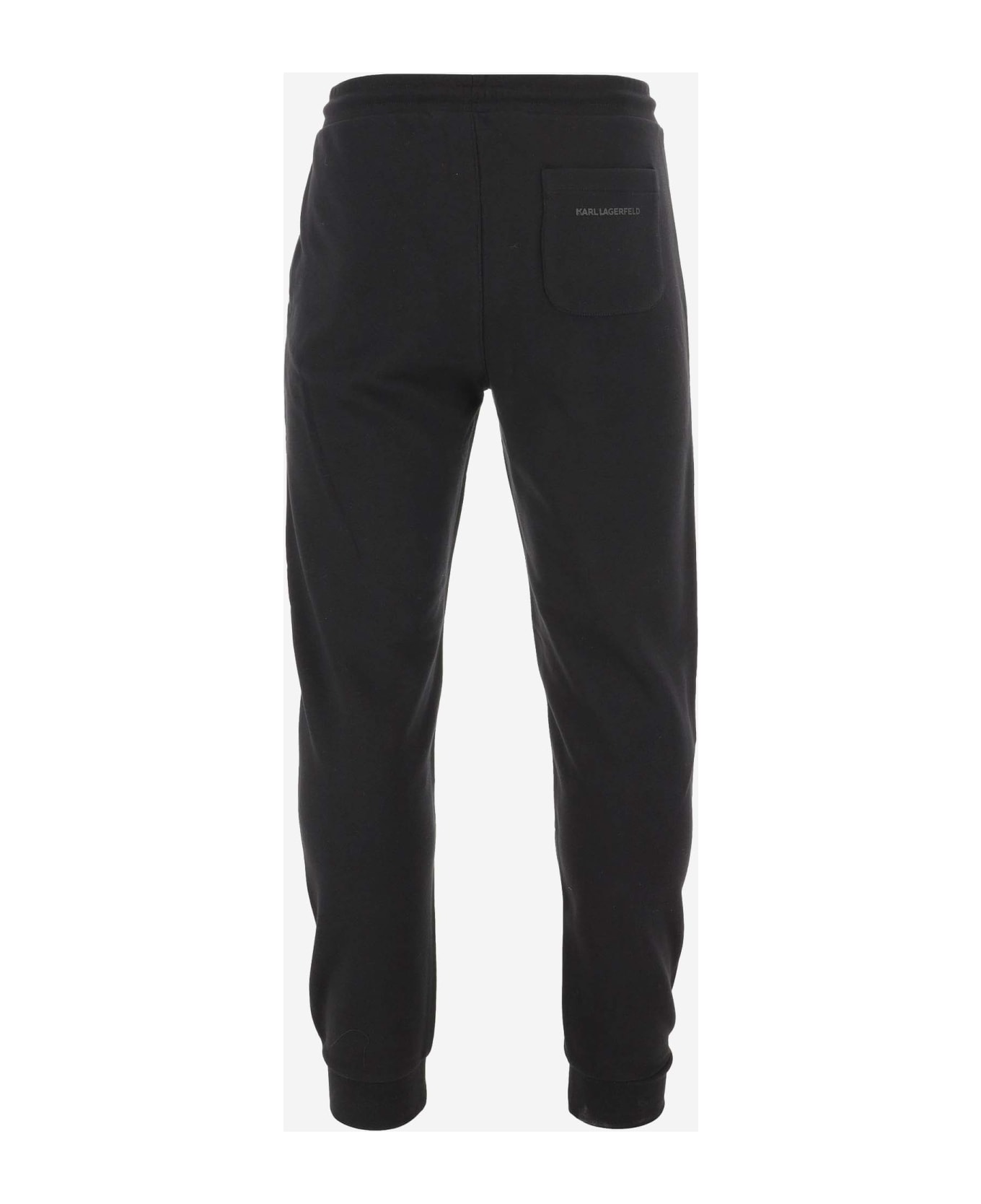 Karl Lagerfeld Cotton Blend Joggers With Logo - Black