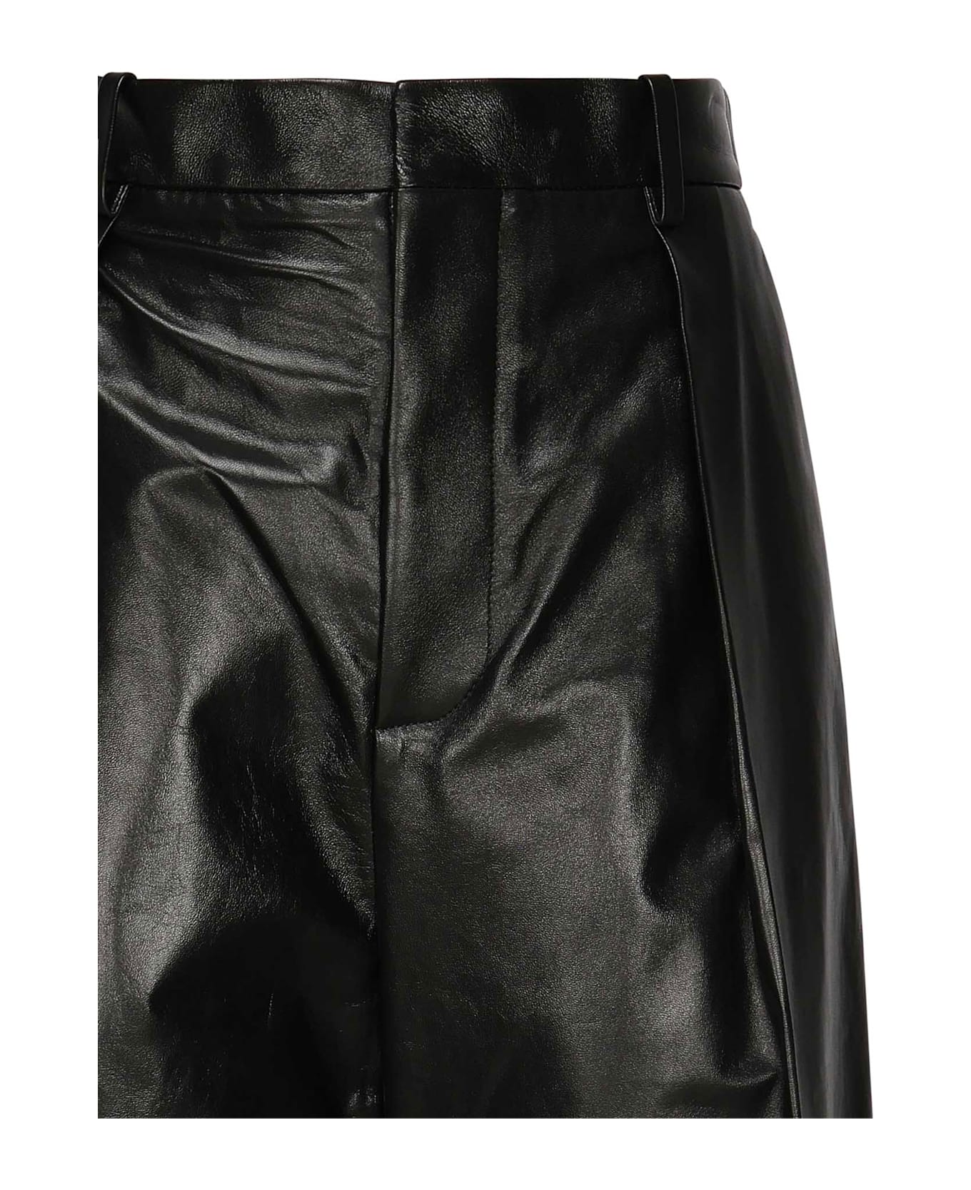 Bottega Veneta Leather Pants - Black