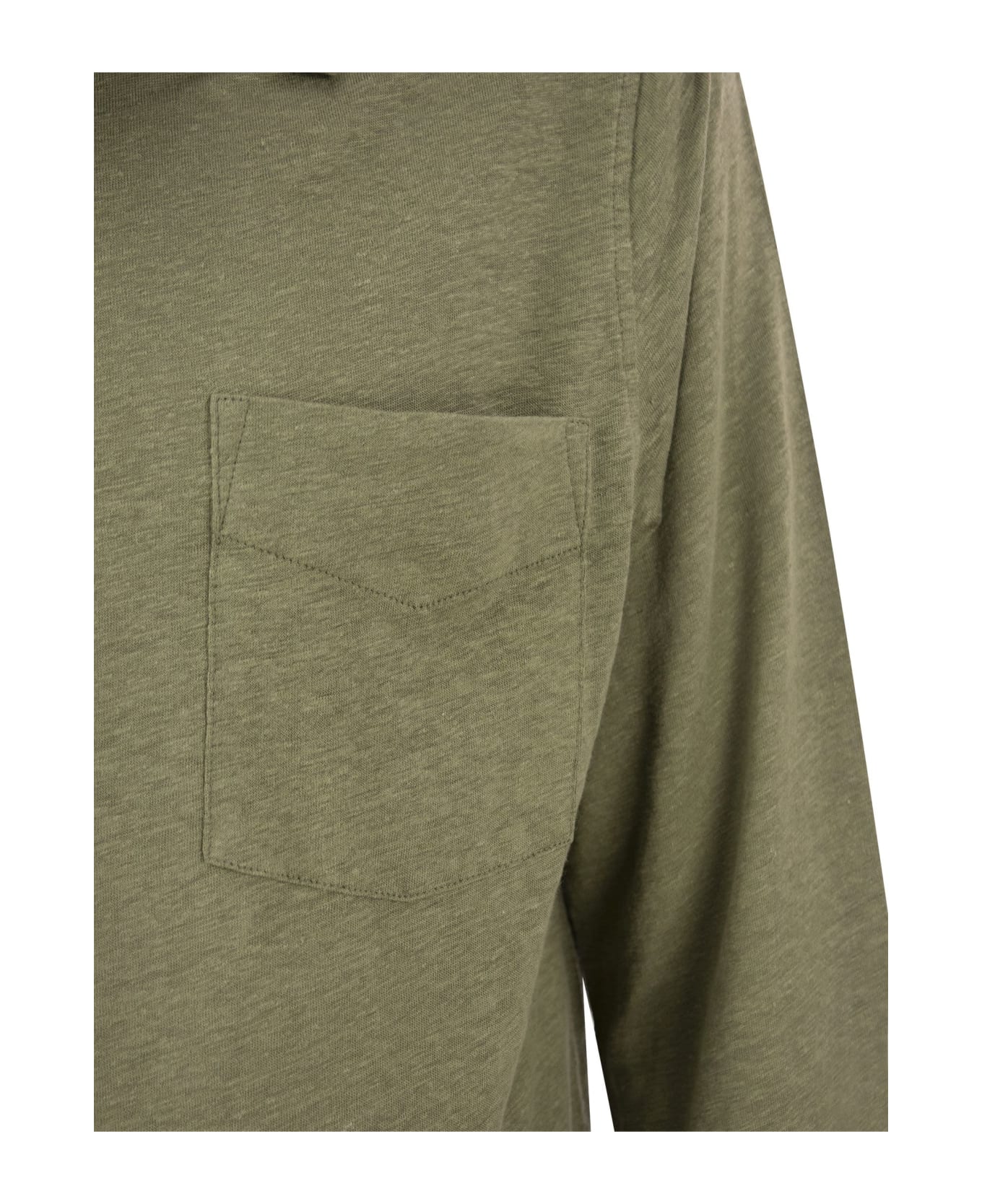 Majestic Filatures Linen Long-sleeved Shirt - Khaki シャツ