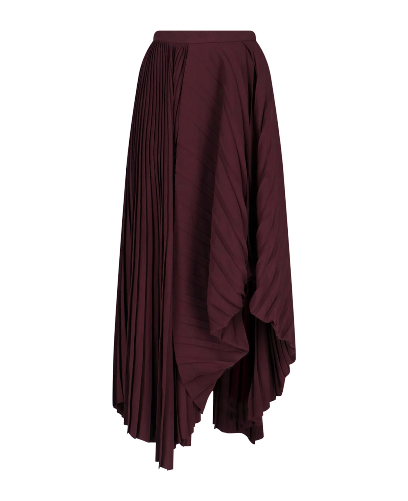 Alexander McQueen Asymmetrical Pleated Midi Skirt - Red
