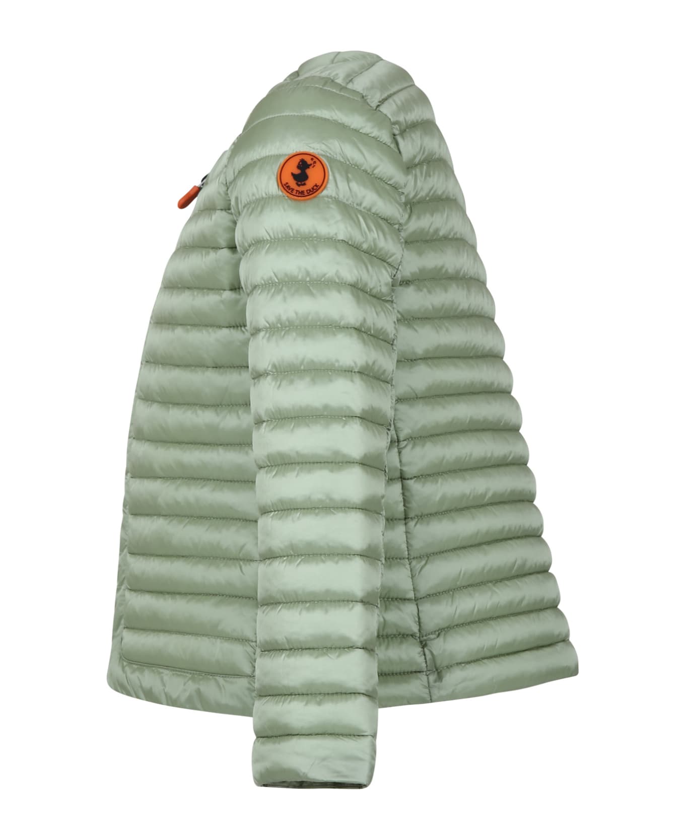 Save the Duck Green Vela Down Jacket For Girl With Iconic Logo - Green