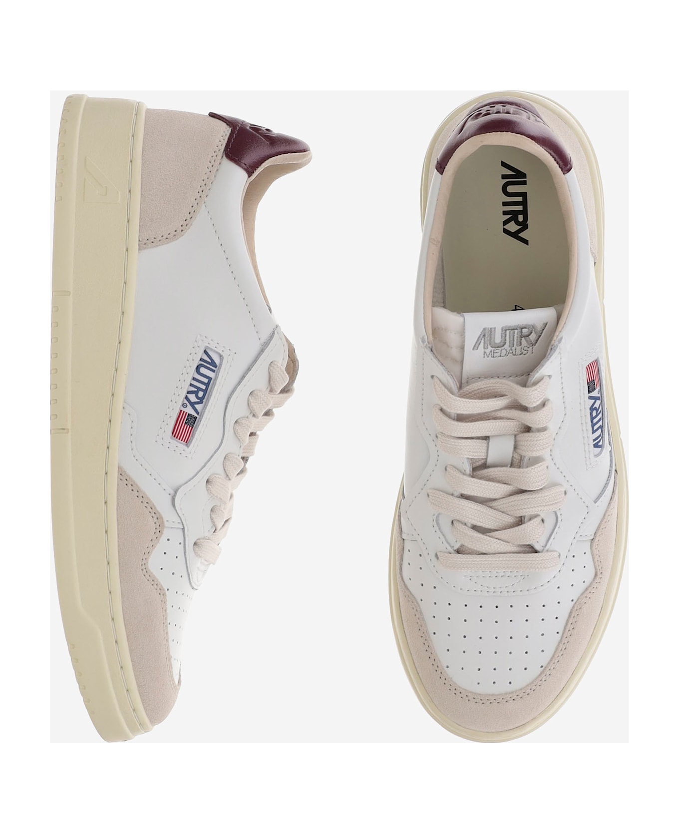 Autry Low Medalist Leather Sneakers - Red