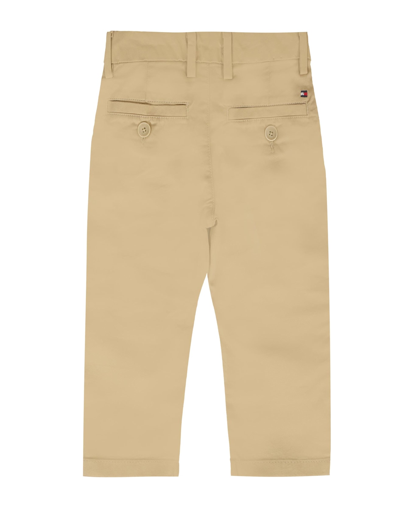 Tommy Hilfiger Beige Trousers For Baby Boy With Flag - Beige