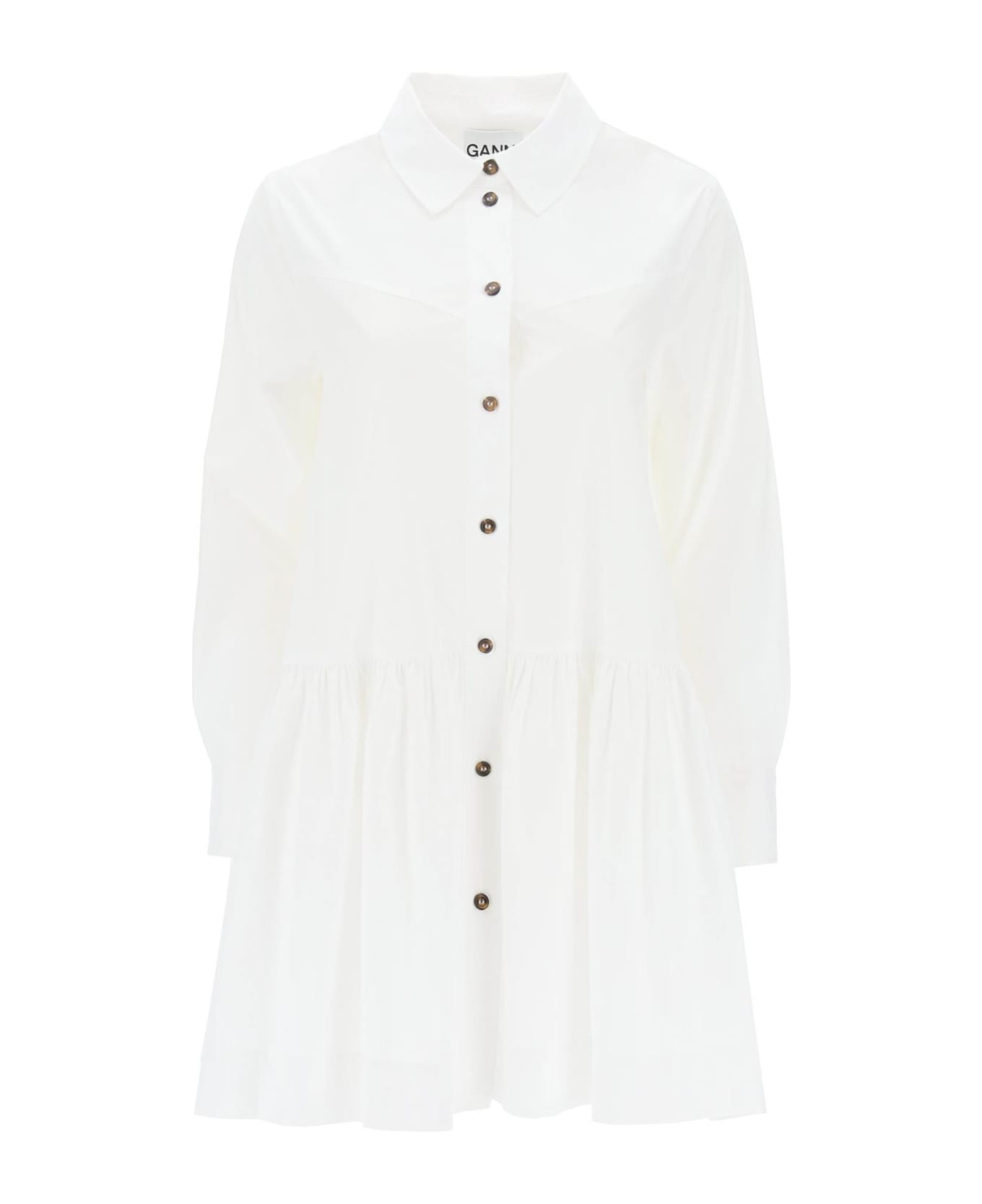 Ganni Shirt Dress - BRIGHT WHITE (White)