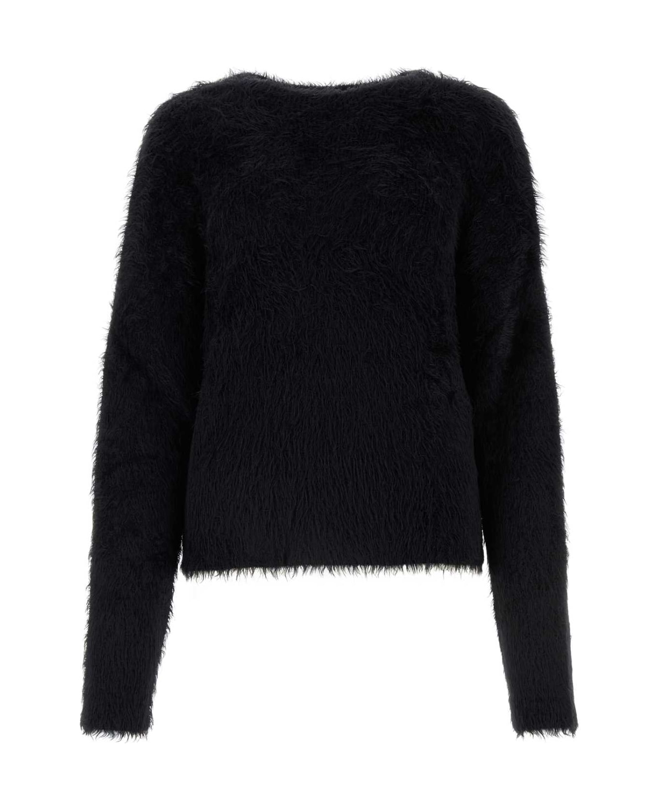 Marine Serre Black Nylon Blend Wild Puffy Sweater - BLACK ニットウェア