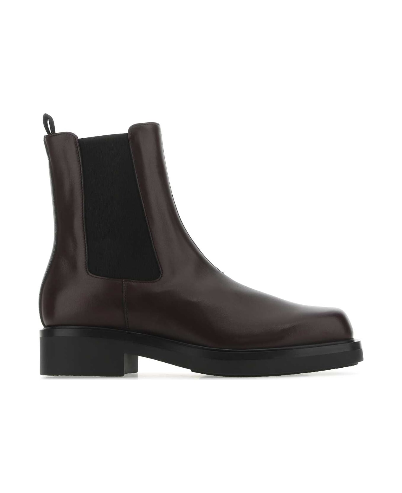 Prada Aubergine Leather Ankle Boots - F0397