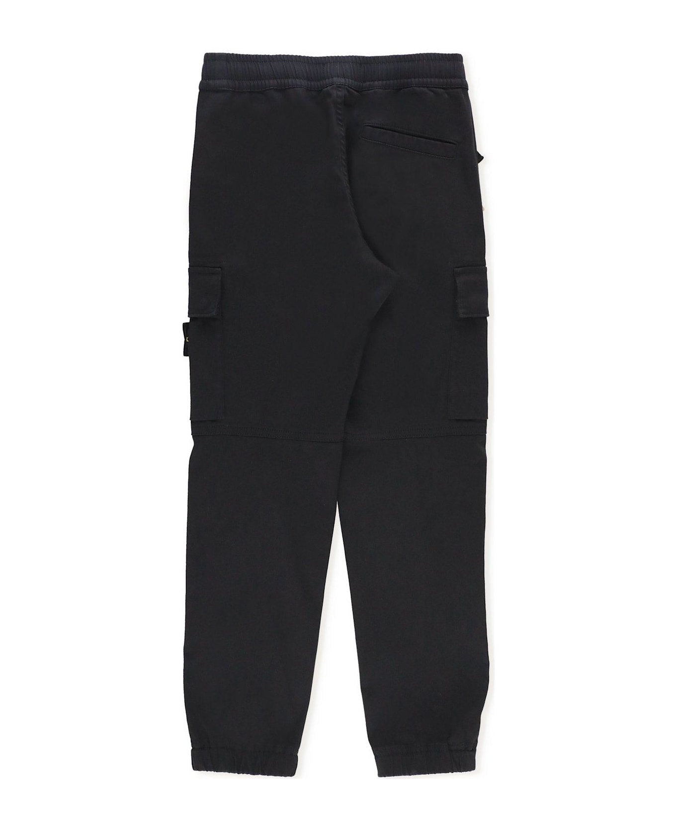 Stone Island Compass-badge Elasticated Waistband Trousers - BLACK