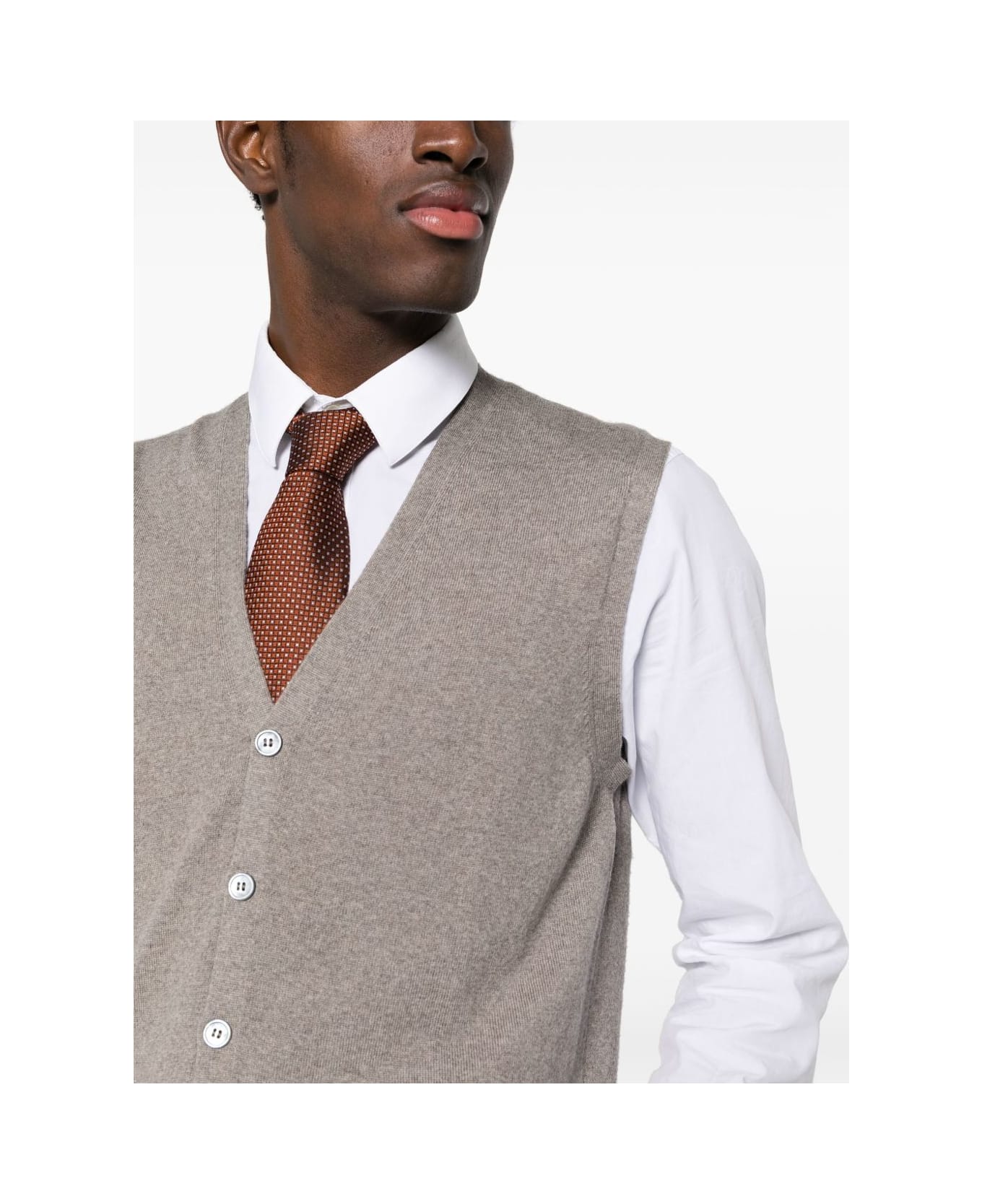 Barba Napoli Barba V-neck Cardigan - Grey