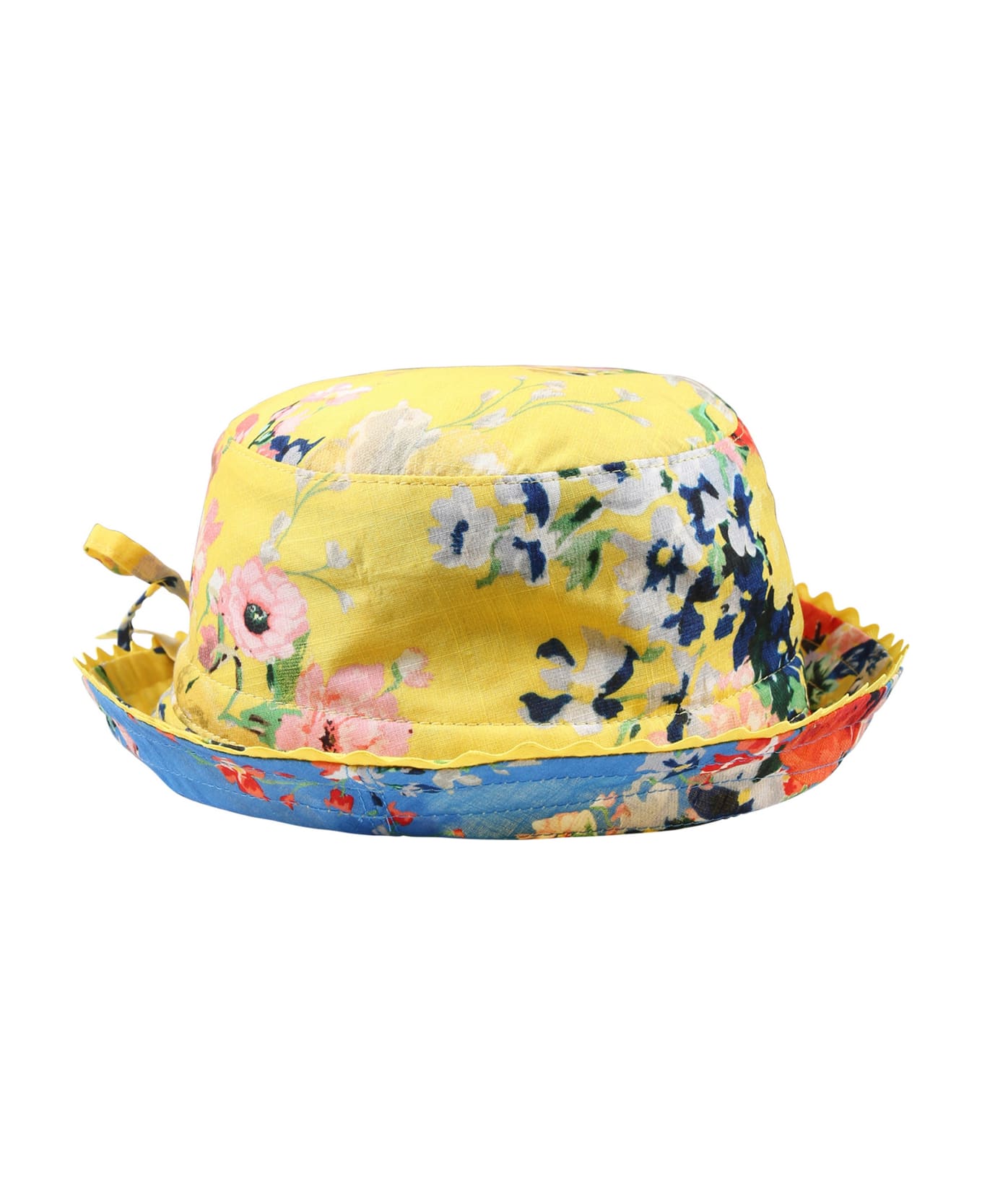 Zimmermann Reversible Yellow Cloche For Girl With All-over Print - Yellow