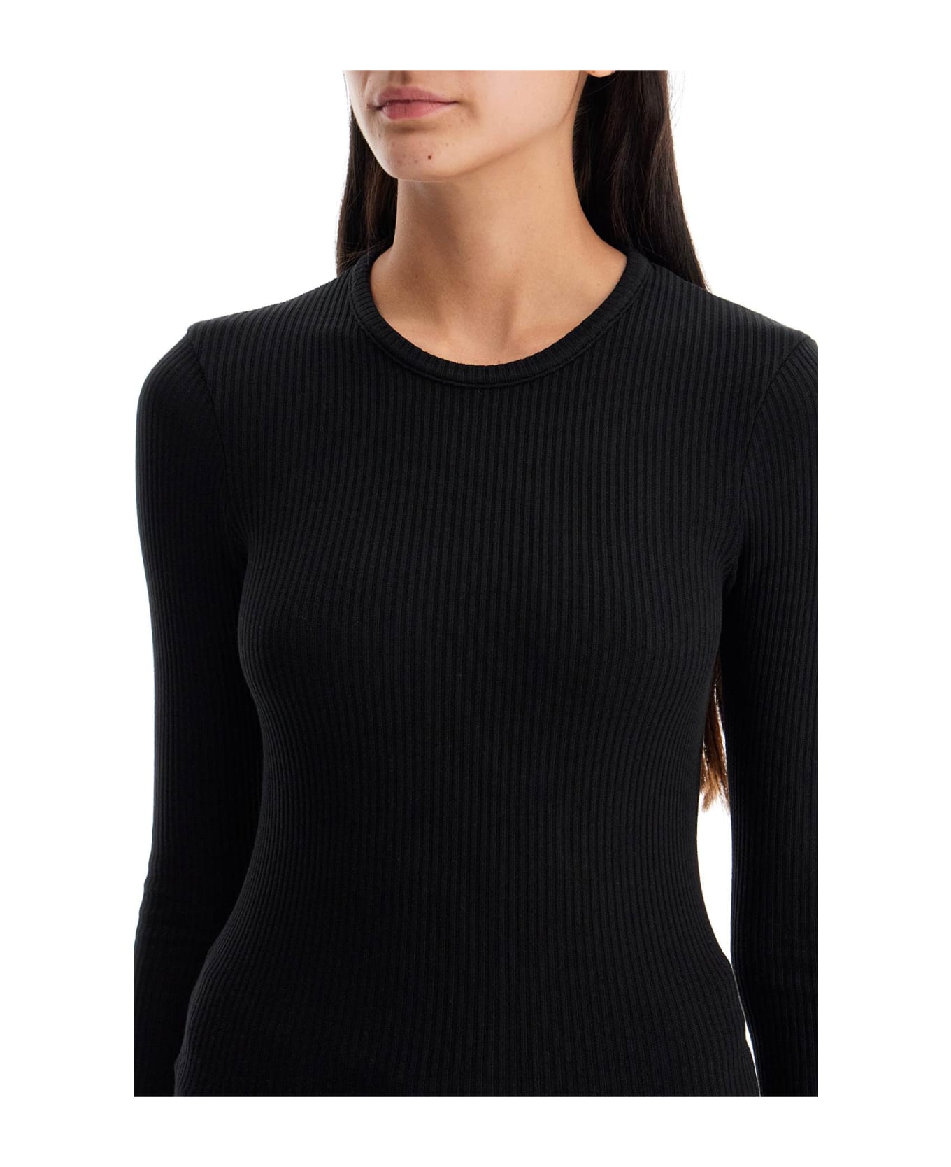 AGOLDE Fitted Long-sleeved Top By - BLACK (Black)