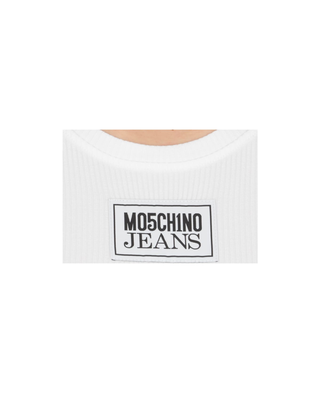 M05CH1N0 Jeans Sweater With Logo - White