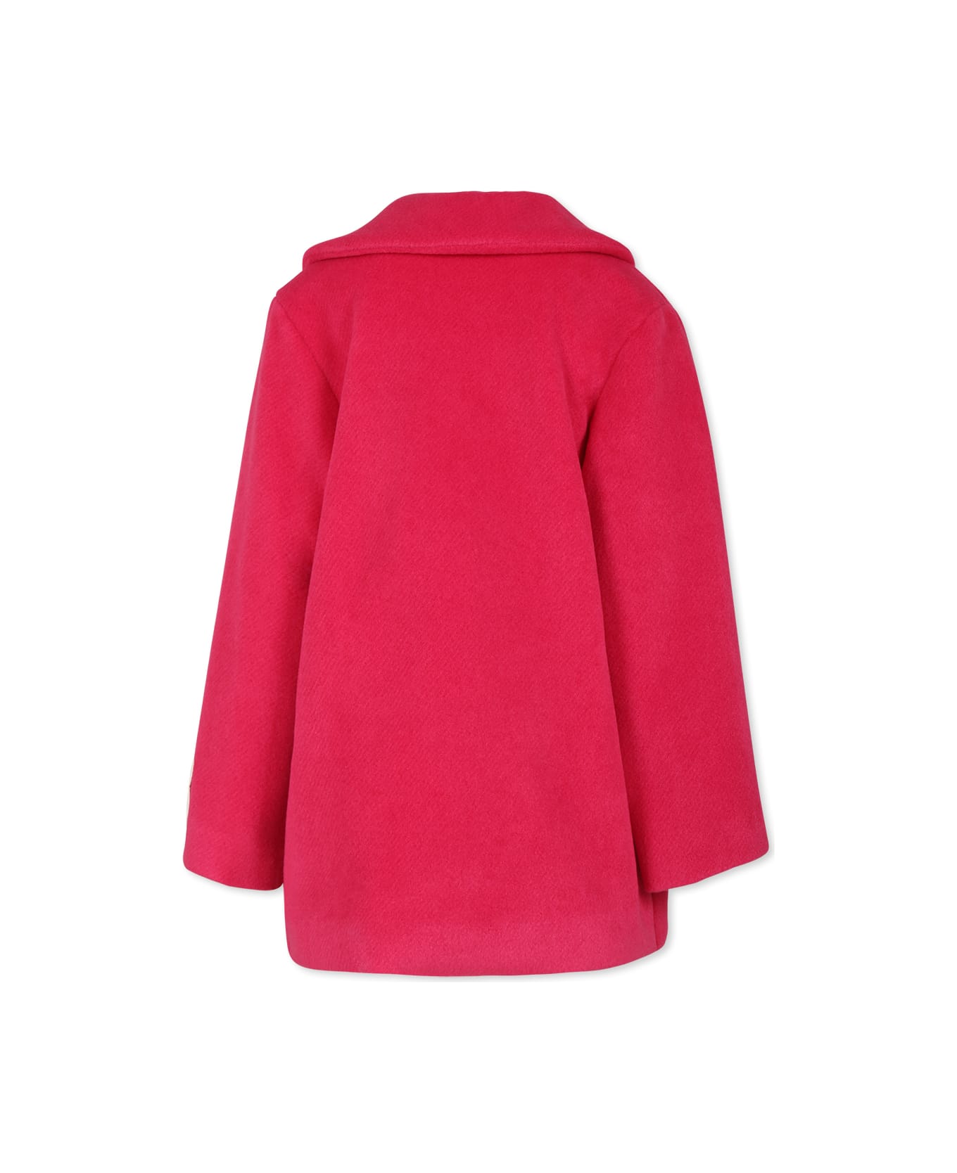 Pinko Fuchsia Coat For Girl With Logo - Fuchsia