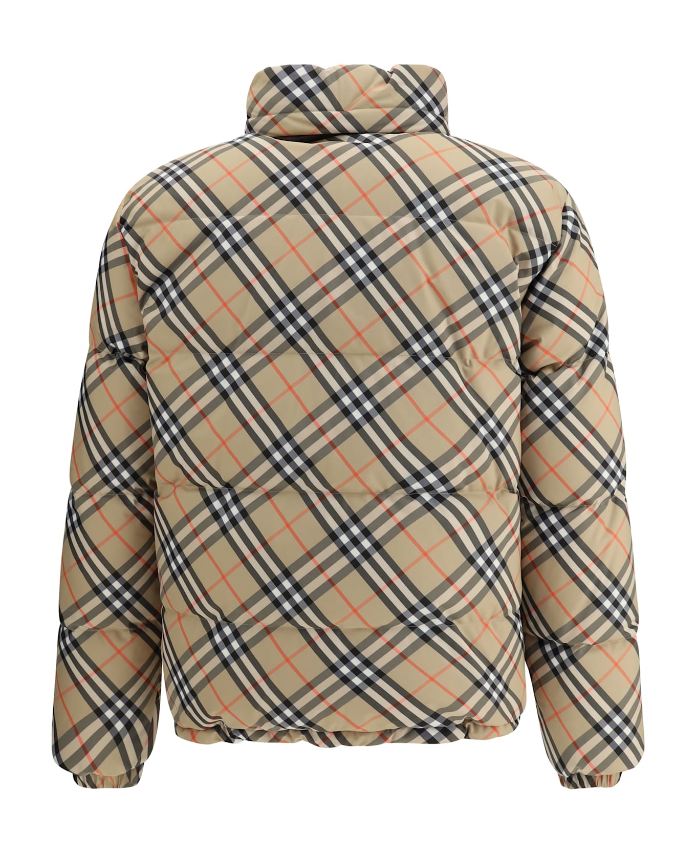 Burberry Check Down Jacket - NEUTRALS