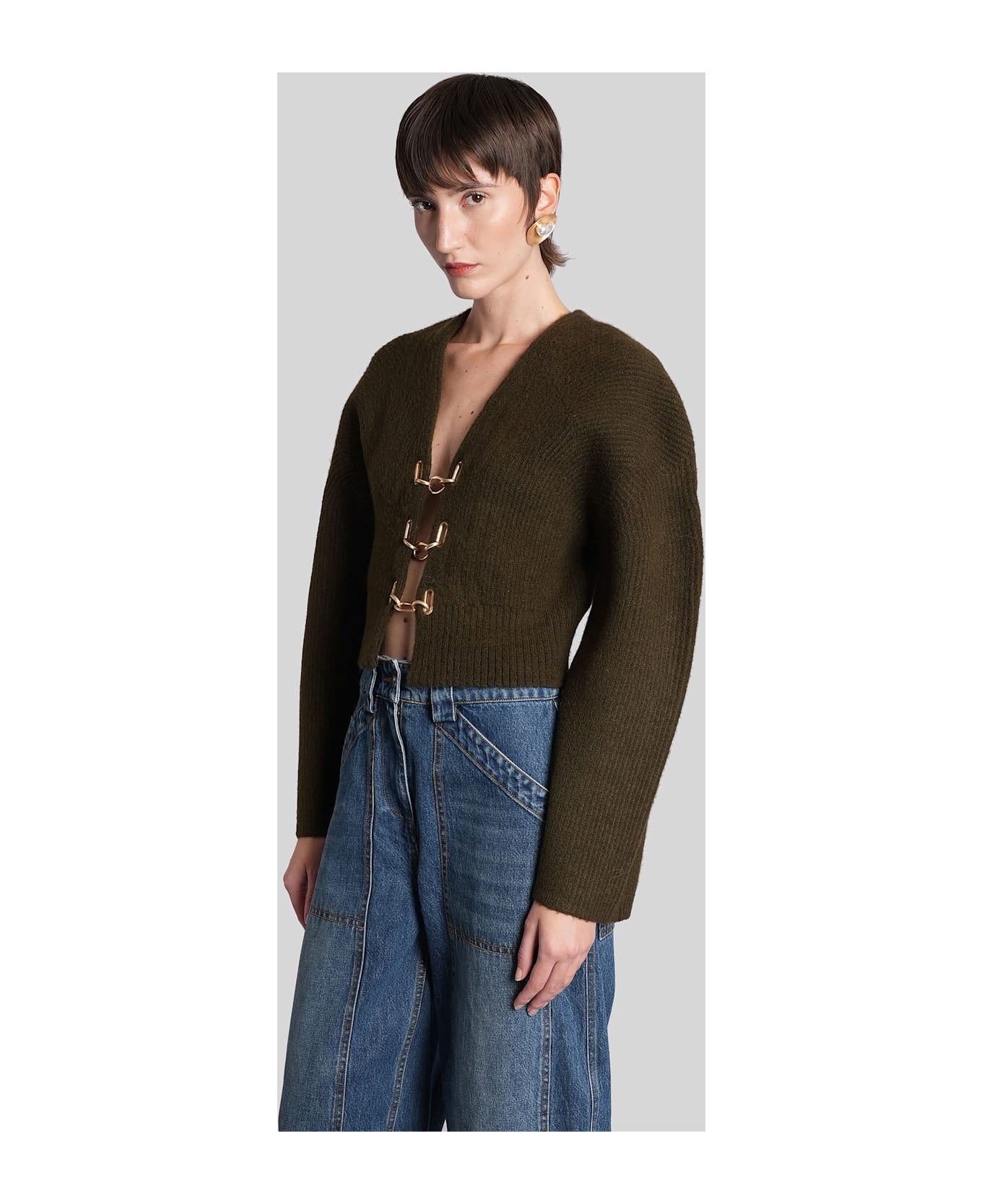 Cult Gaia Mayalu Cardigan In Green Acrylic - green