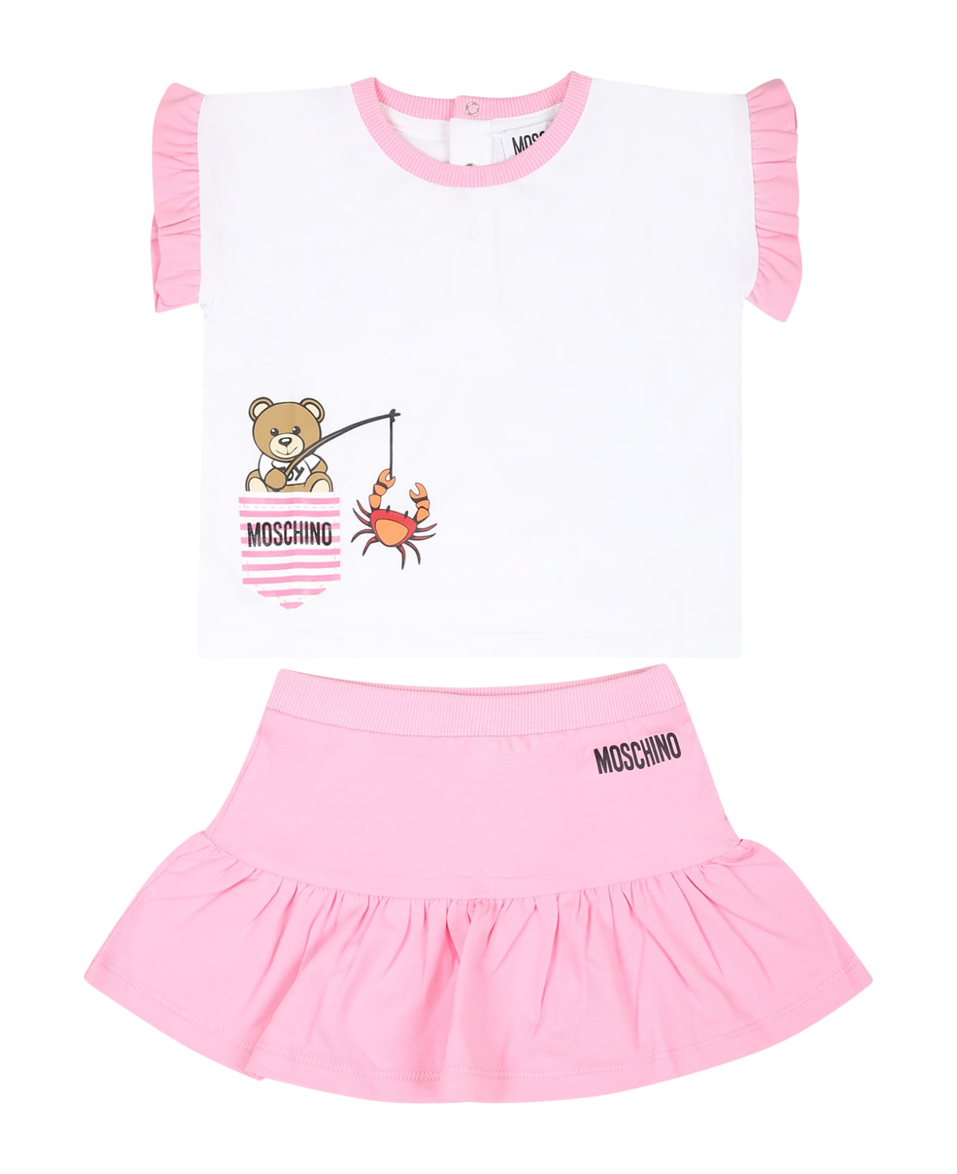 Moschino Pink Suit For Baby Girl With Teddy Bear - Pink