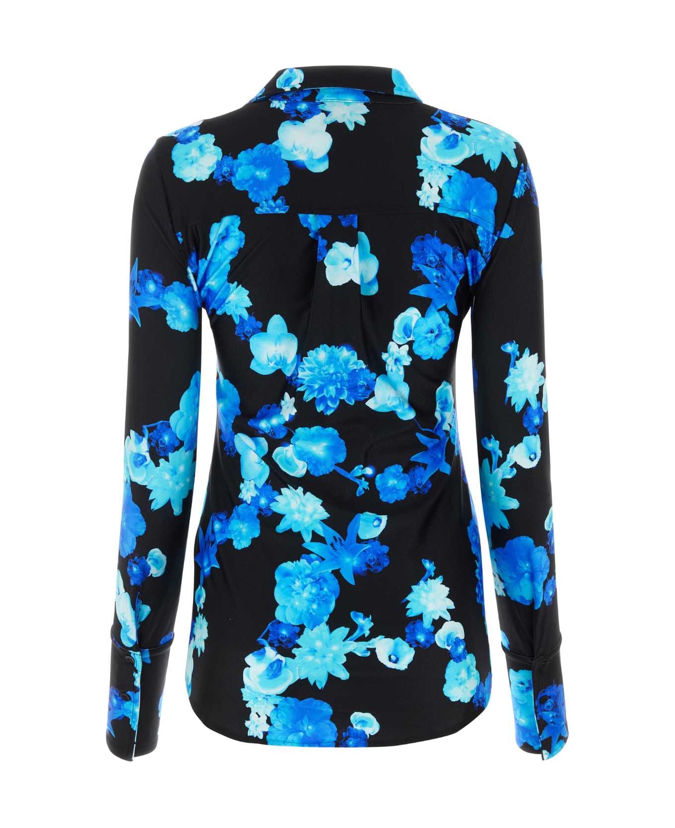 Coperni Printed Stretch Nylon Top - BLUEBLKBLK