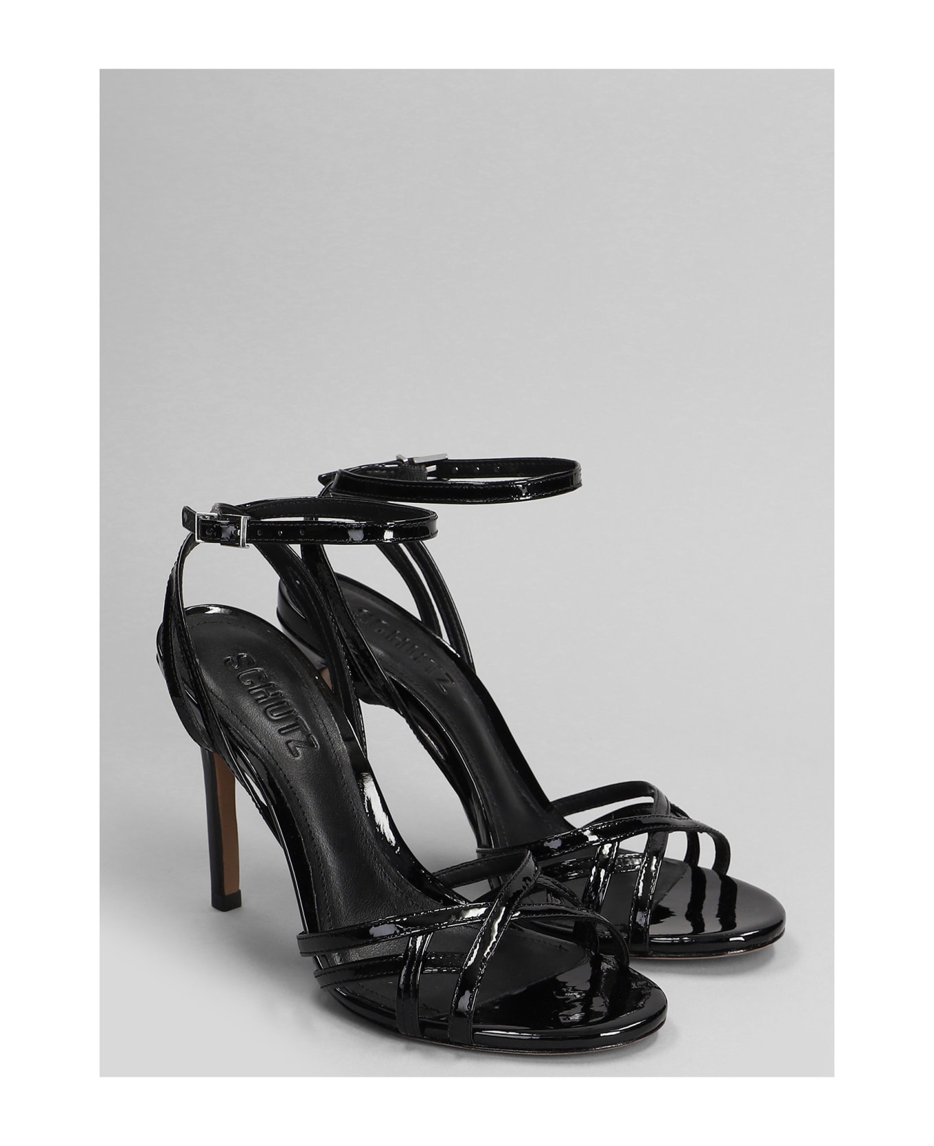Schutz Sandals In Black Patent Leather - black サンダル