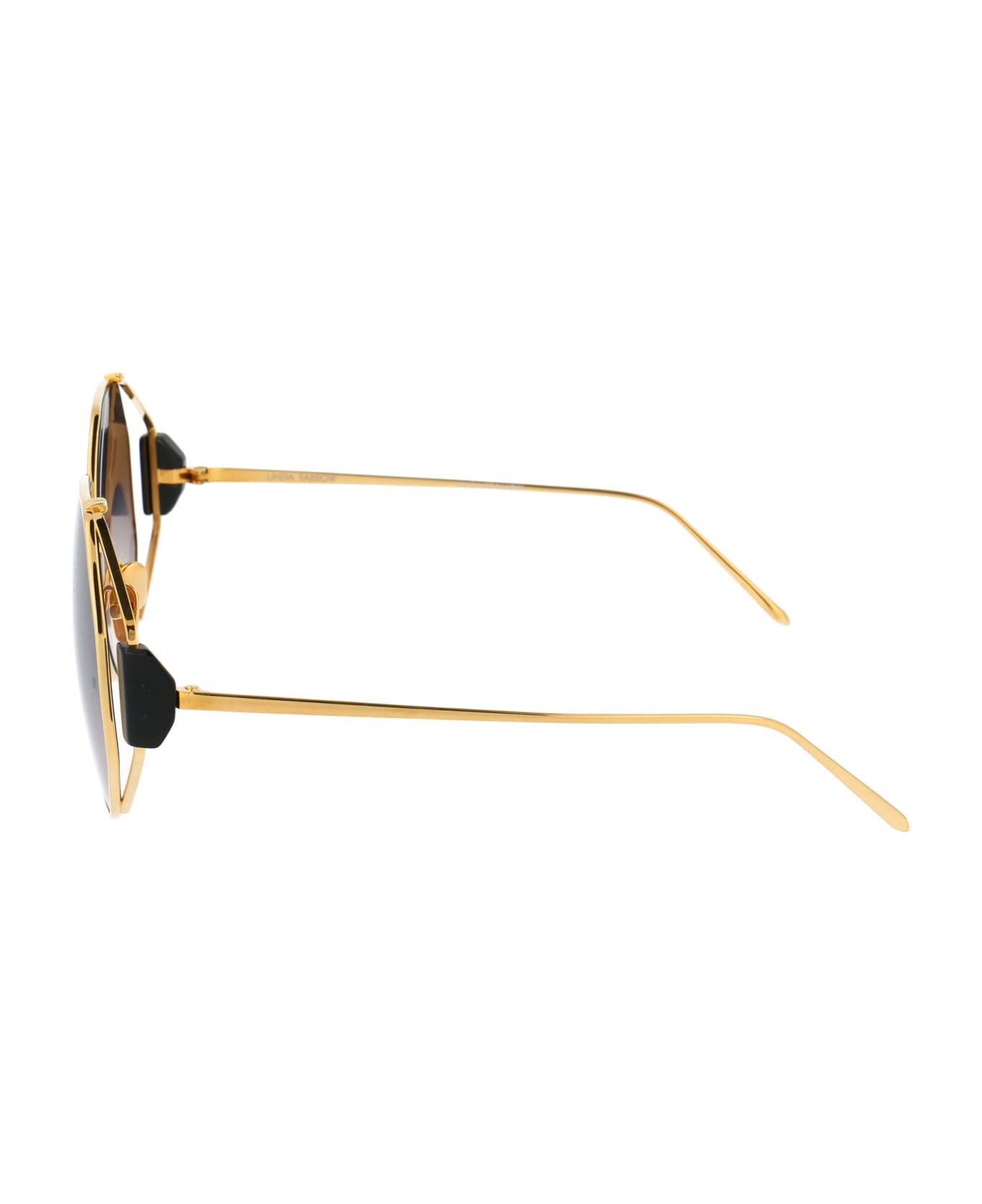 Linda Farrow Marie Sunglasses -  YELLOW GOLD/ BLACK/ GREY GRAD