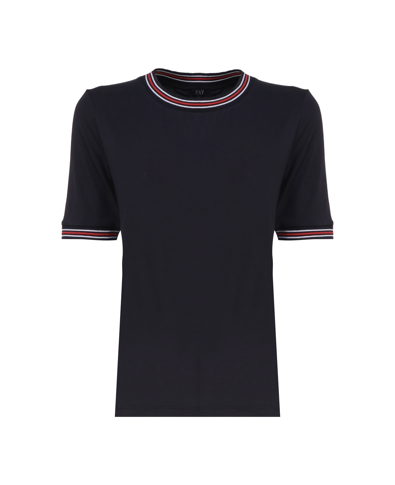 Fay T-shirt With Contrasting Edges - Blu