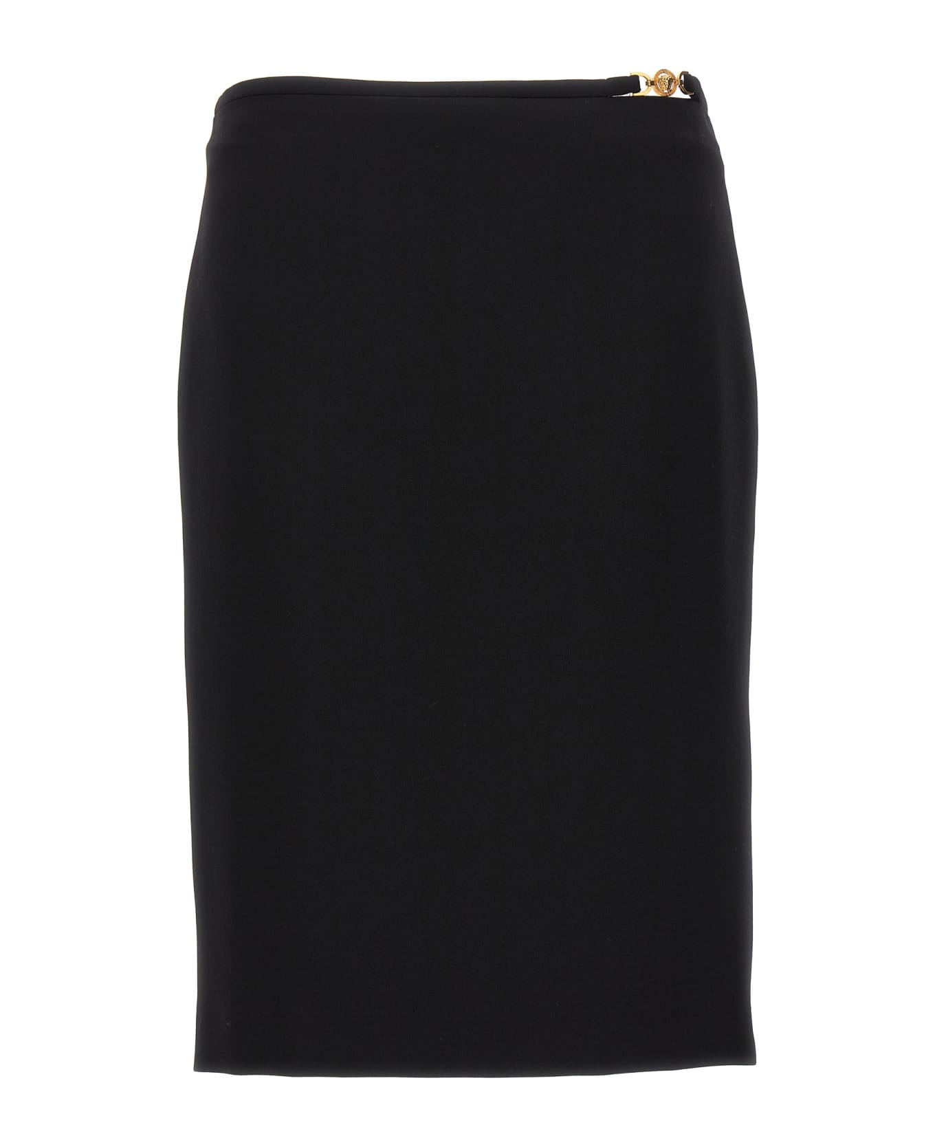 Versace Skirt Stretch Wool Fabric - Black