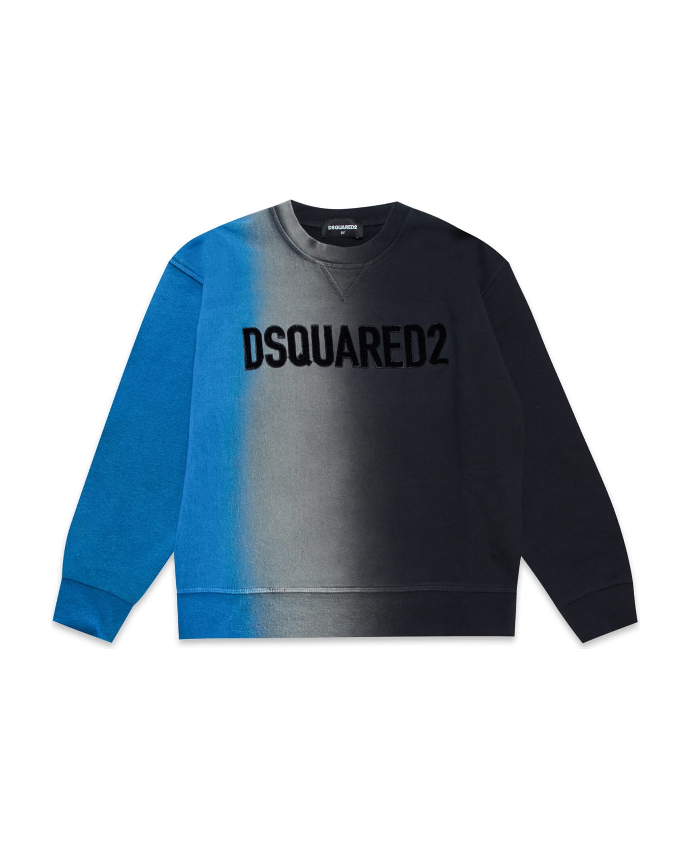 Dsquared2 D2s692u Slouch Fit Sweat-shirt Dsquared Shaded Tie-dye Cotton Sweatshirt - Black