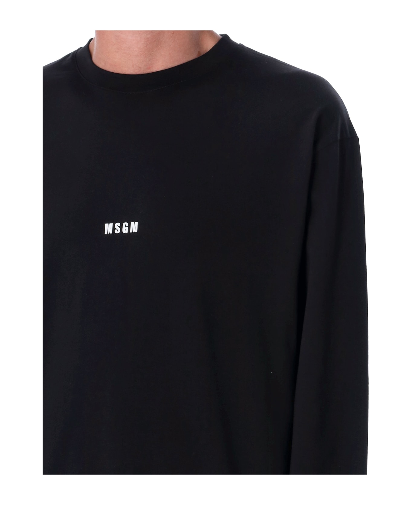 MSGM Small Logo Long Sleeve T-shirt - Black シャツ