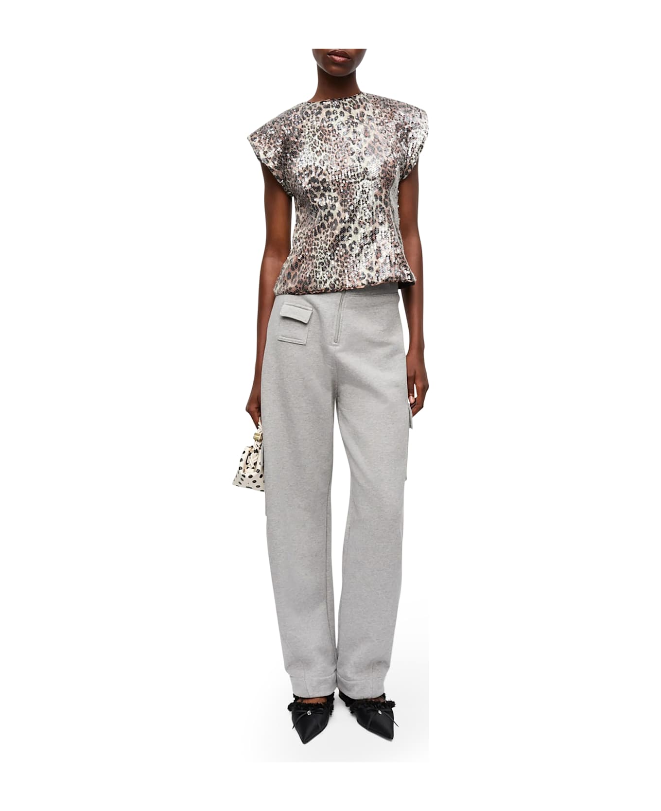 Ganni Leopard Blouse With Sequins - MultiColour