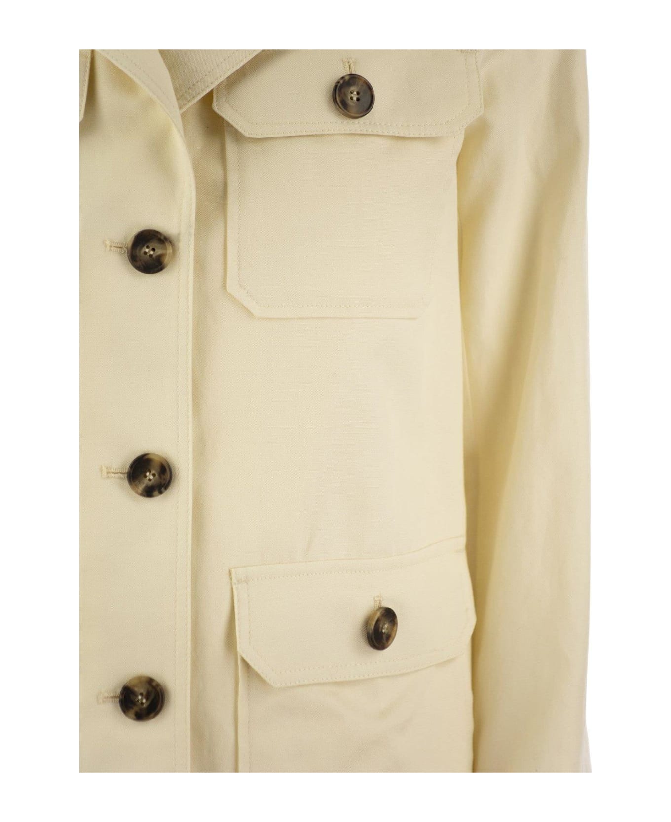 Weekend Max Mara Buttoned Long-sleeved Jacket - Crema