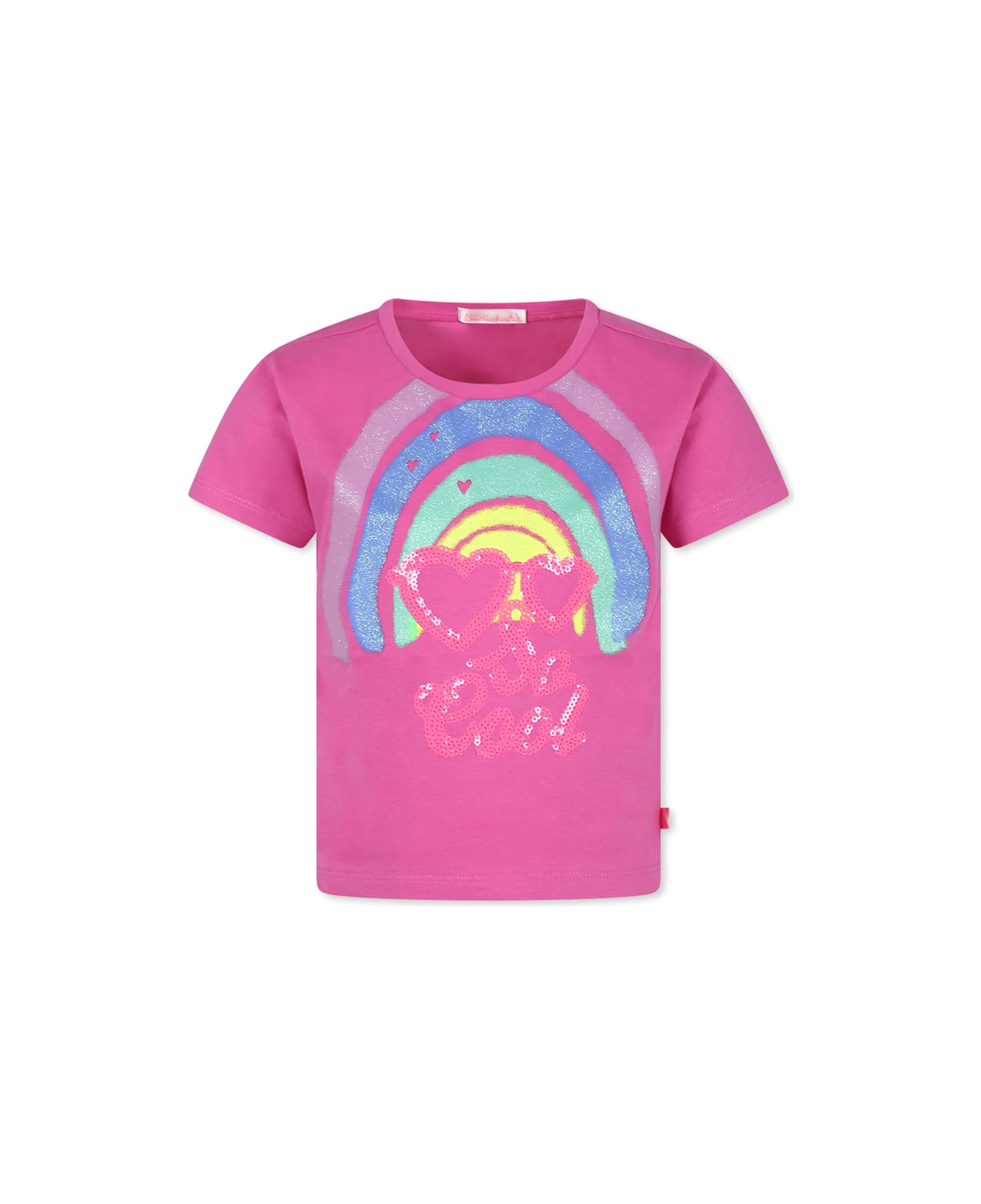 Billieblush Fuxhsia T-shirt For Girl With Rainbow - Fuchsia