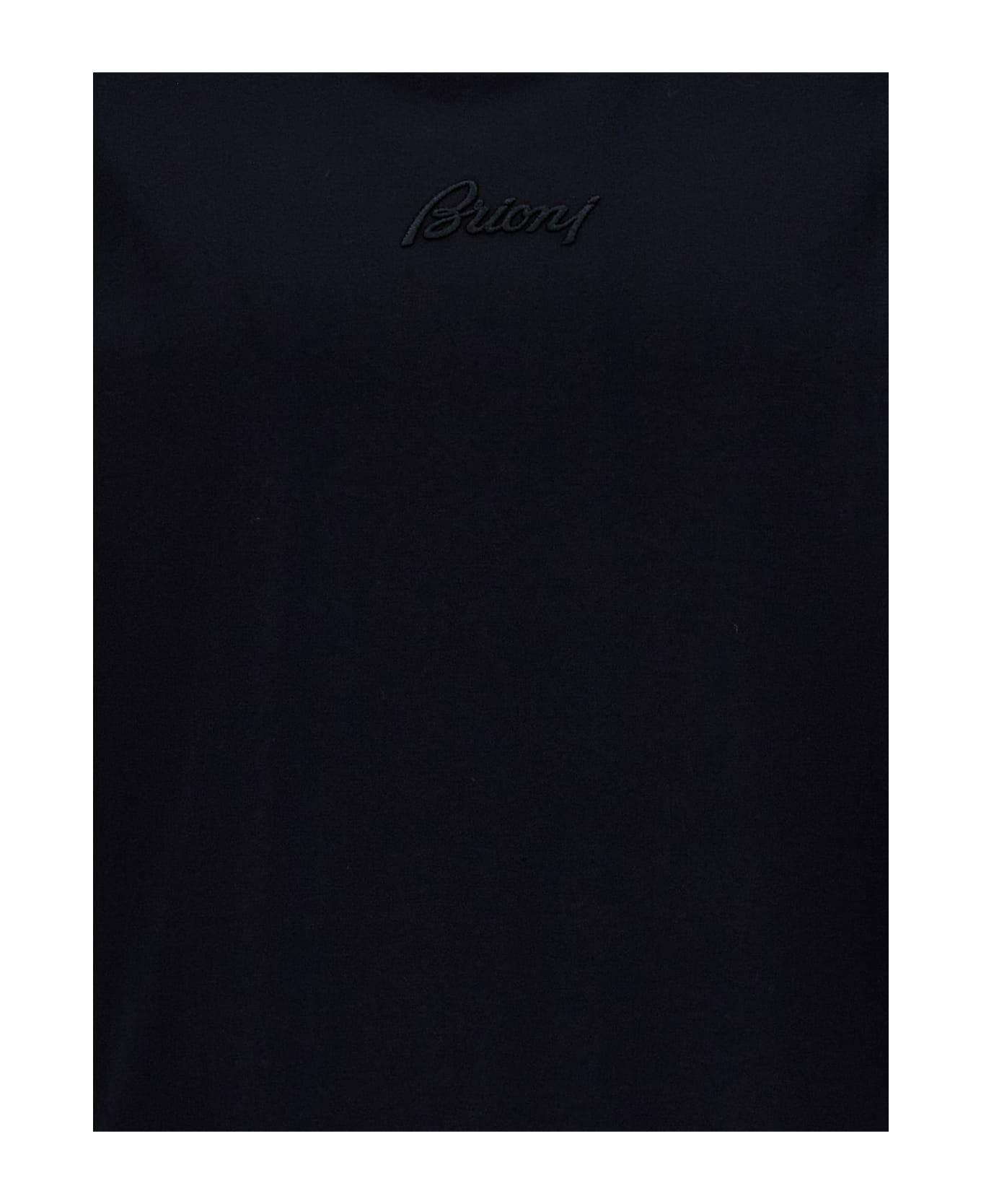 Brioni Logo Embroidery T-shirt - Blue シャツ