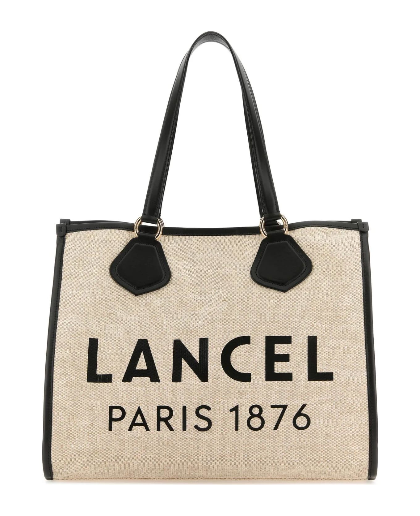 Lancel Multicolor Canvas Summer Shopping Bag - Black トートバッグ