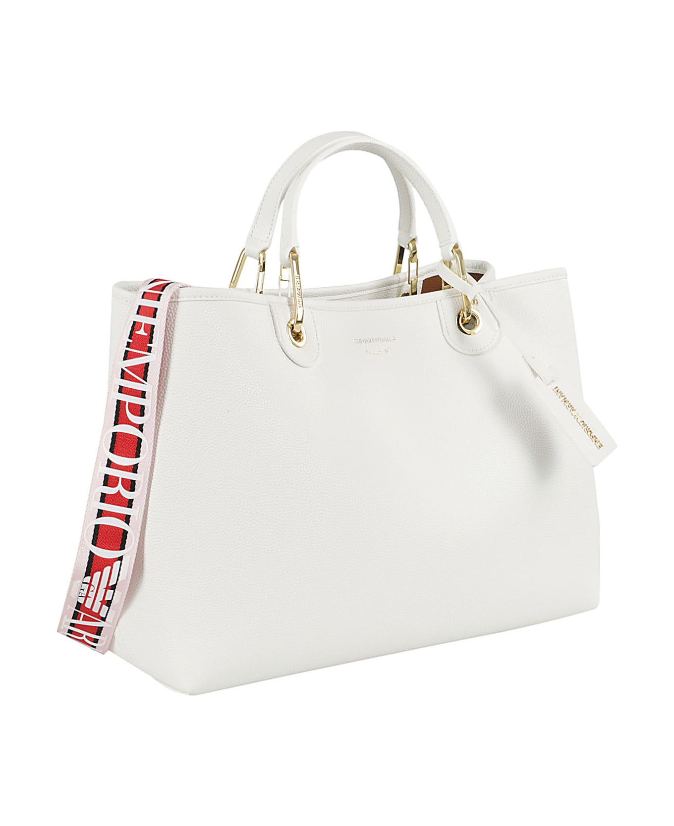 Emporio Armani Shopping Bag - Bianco Cuoio トートバッグ