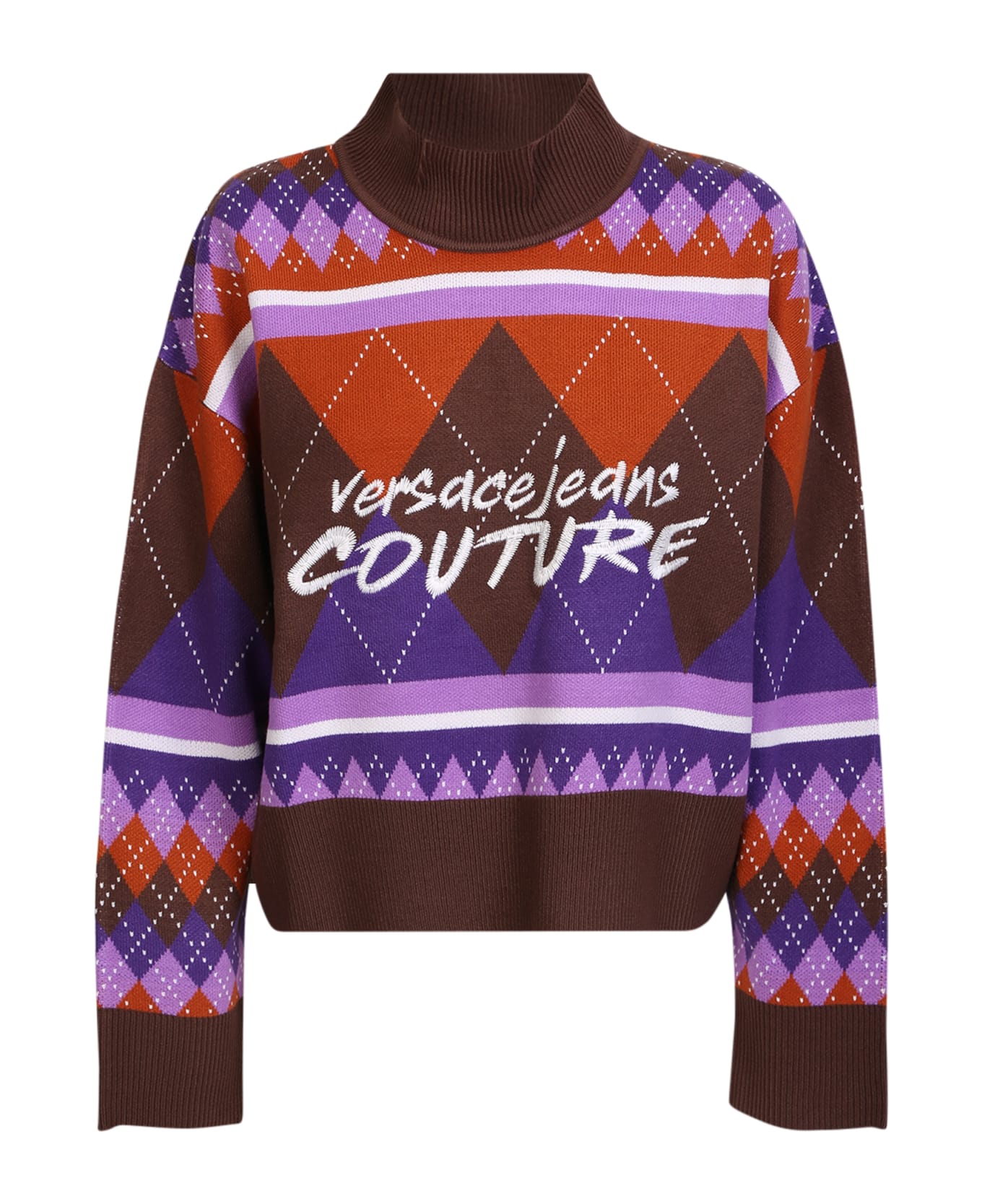 Versace Jeans Couture Patterned Pullover Argyle Knit - Multi