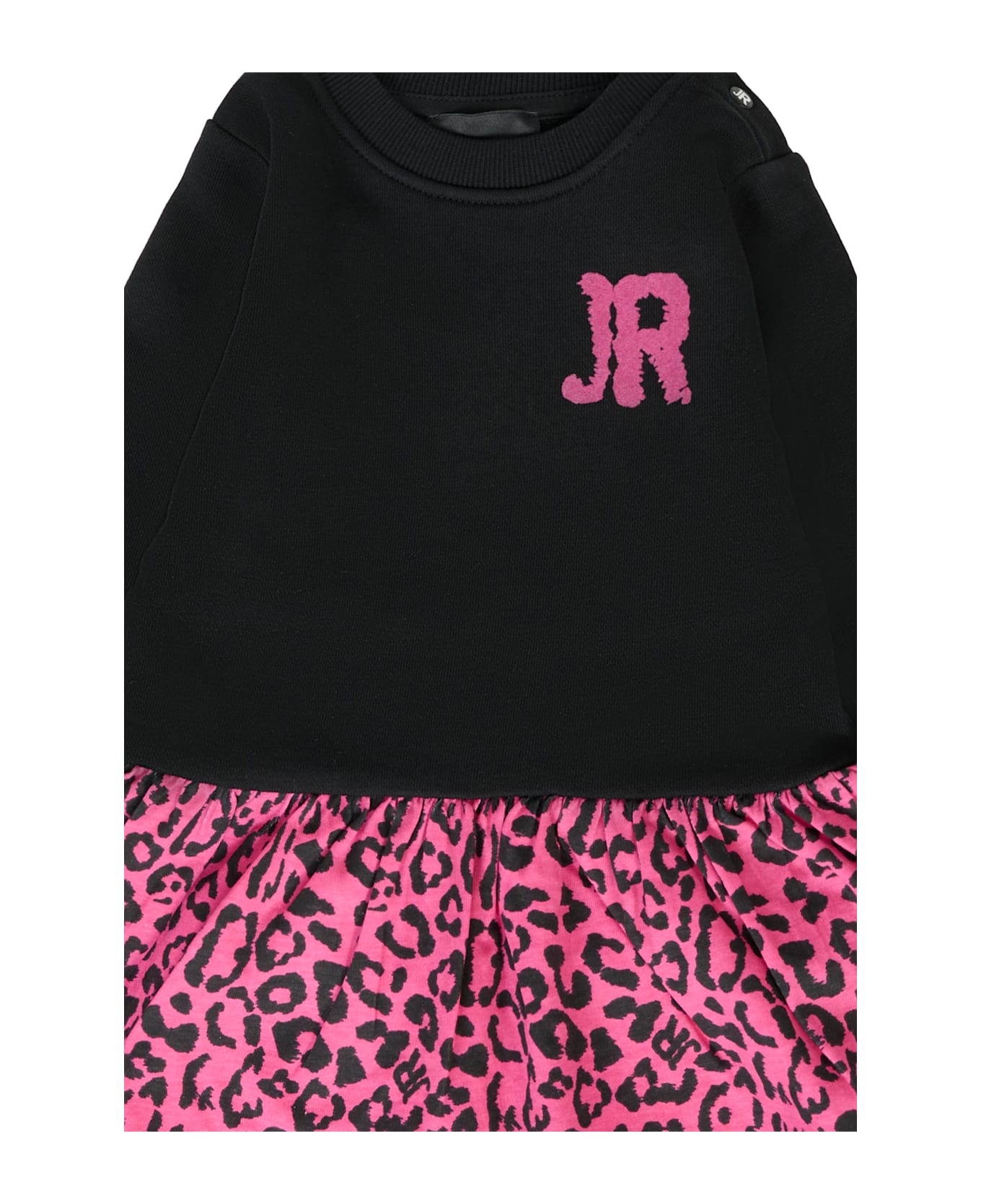 Richmond Black Dress For Baby Girl With Logo - Black