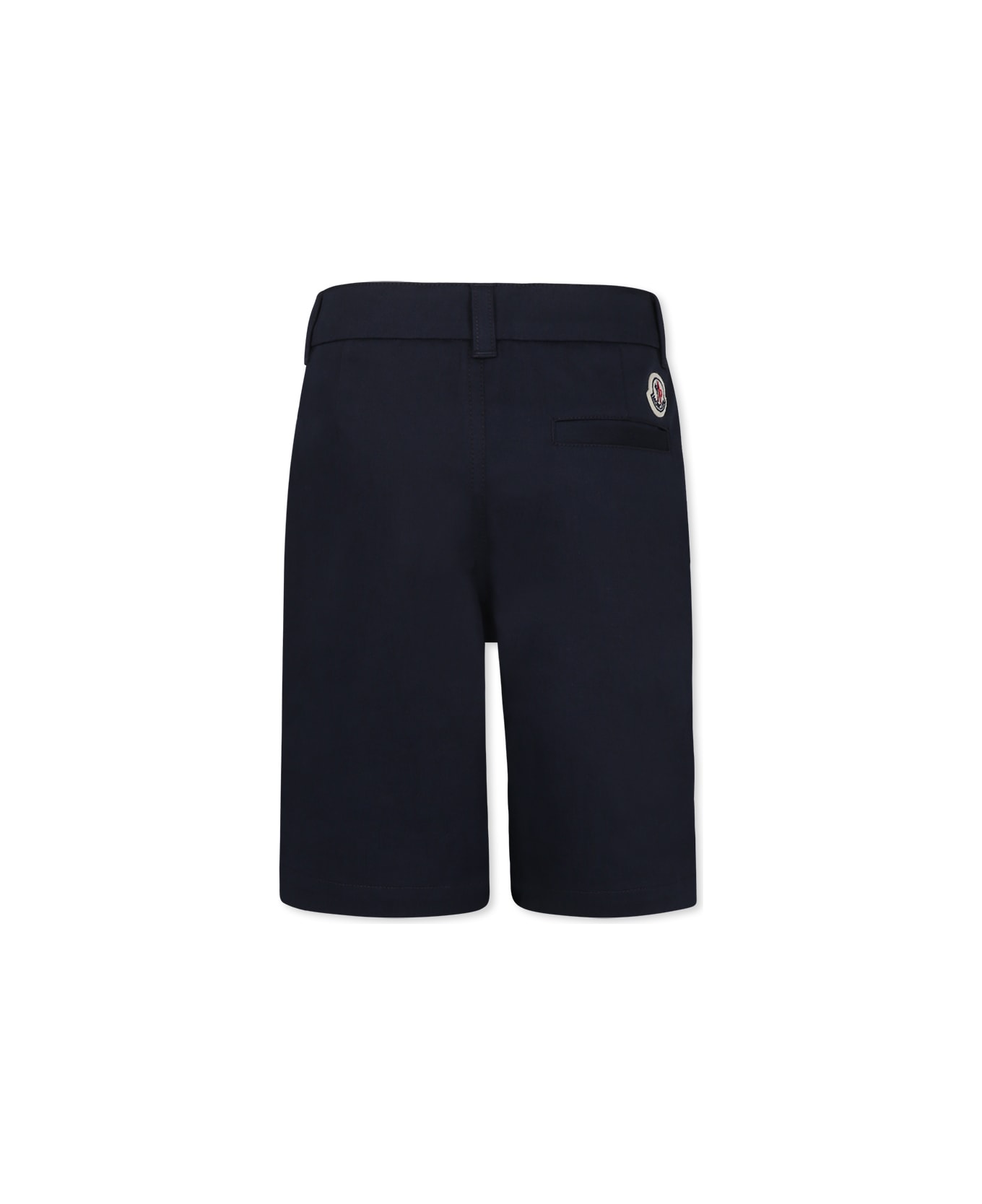 Moncler Blue Shorts For Boy With Logo - Blue