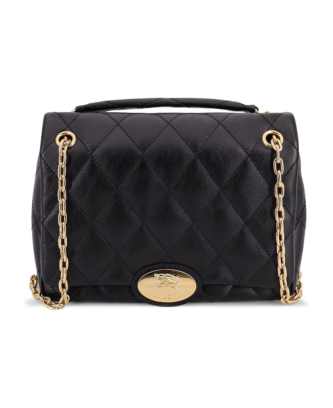 Burberry Matelassé Leather Shoulder Bag - Black
