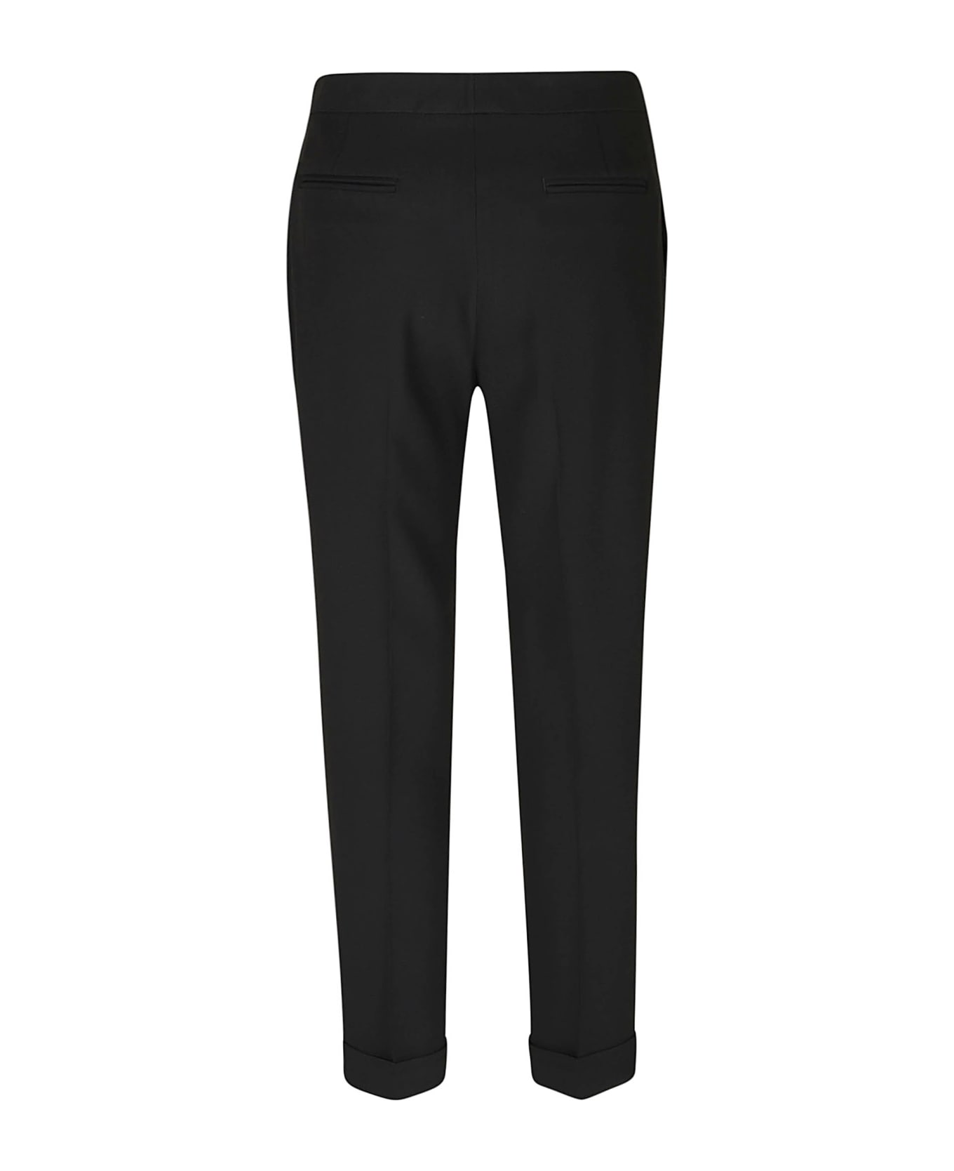 Etro Regular Fit Plain Cropped Trousers - Black