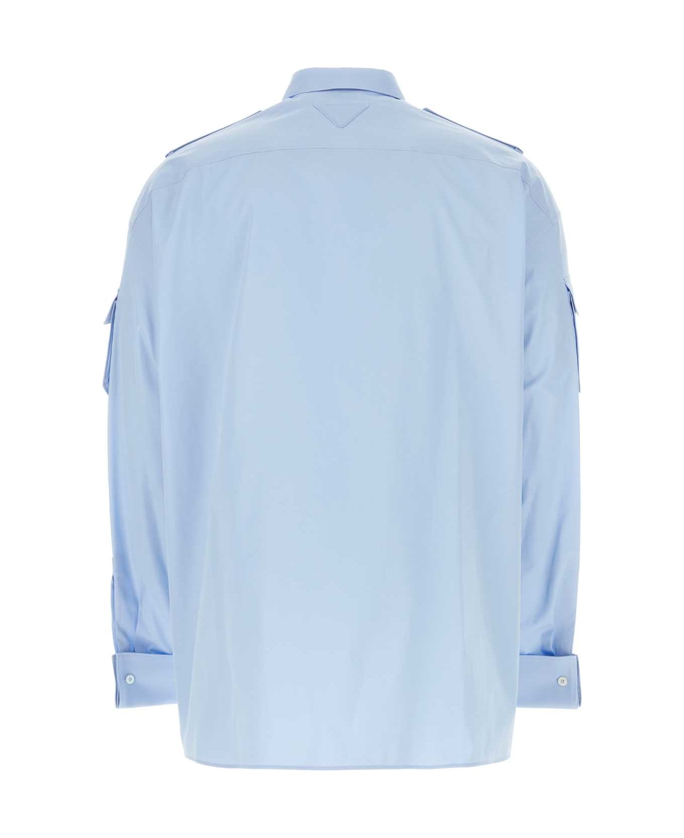 Prada Light-blue Poplin Oversize Shirt - CIELO