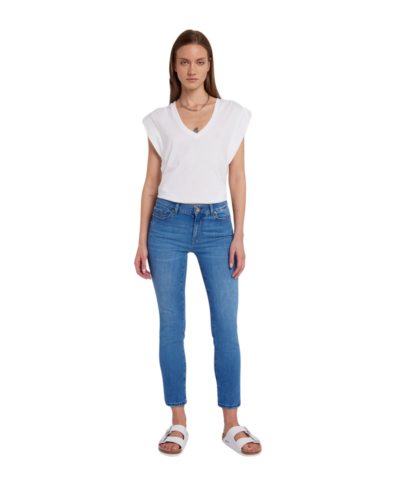 7 For All Mankind Roxanne Ankle - Mid Blue
