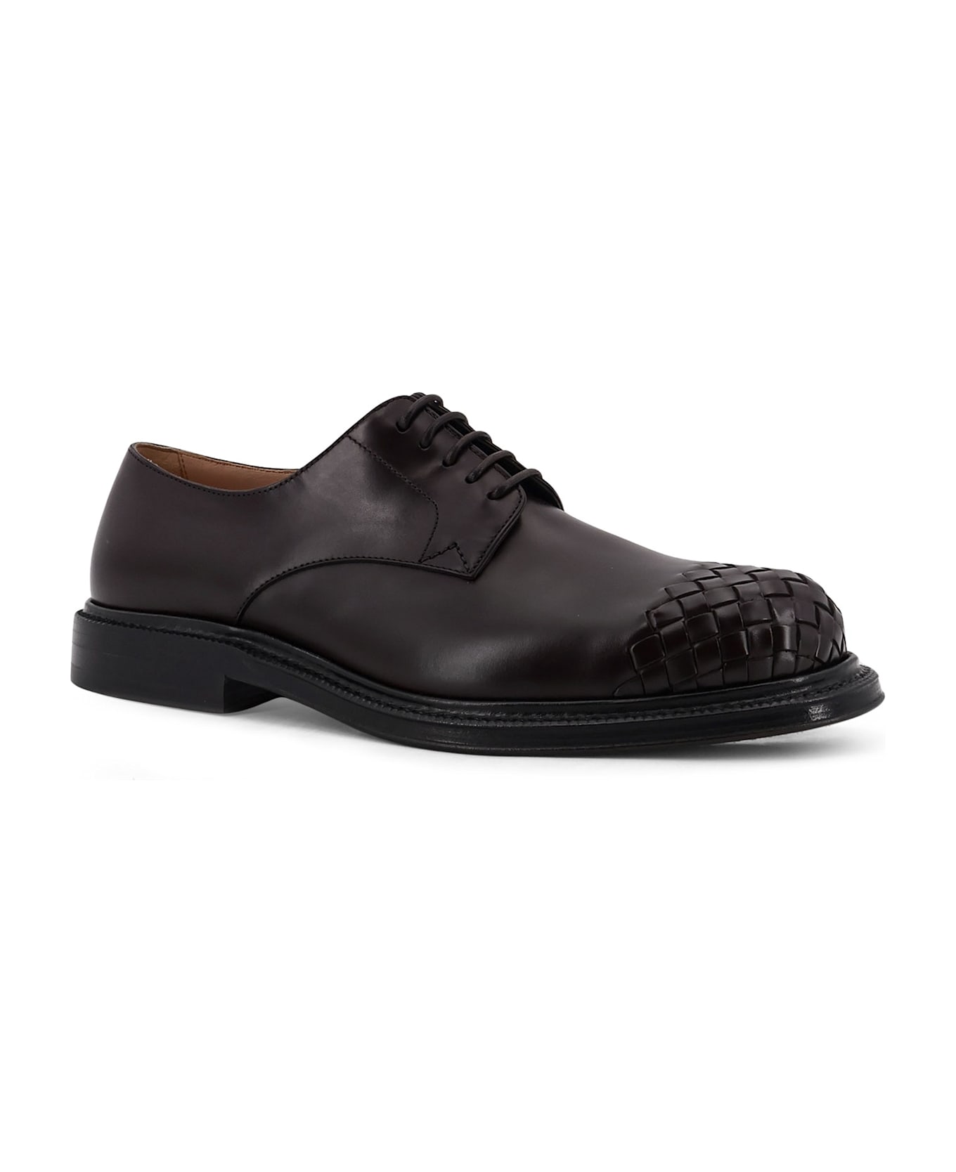 Bottega Veneta James Leather Lace-up Shoe - FONDANT
