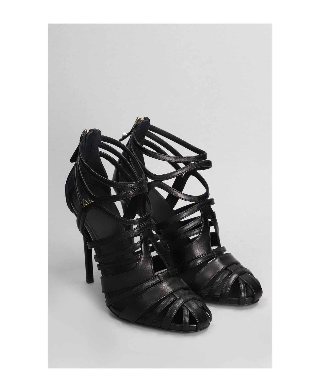 Alevì Jil 110 Sandals In Black Leather - black