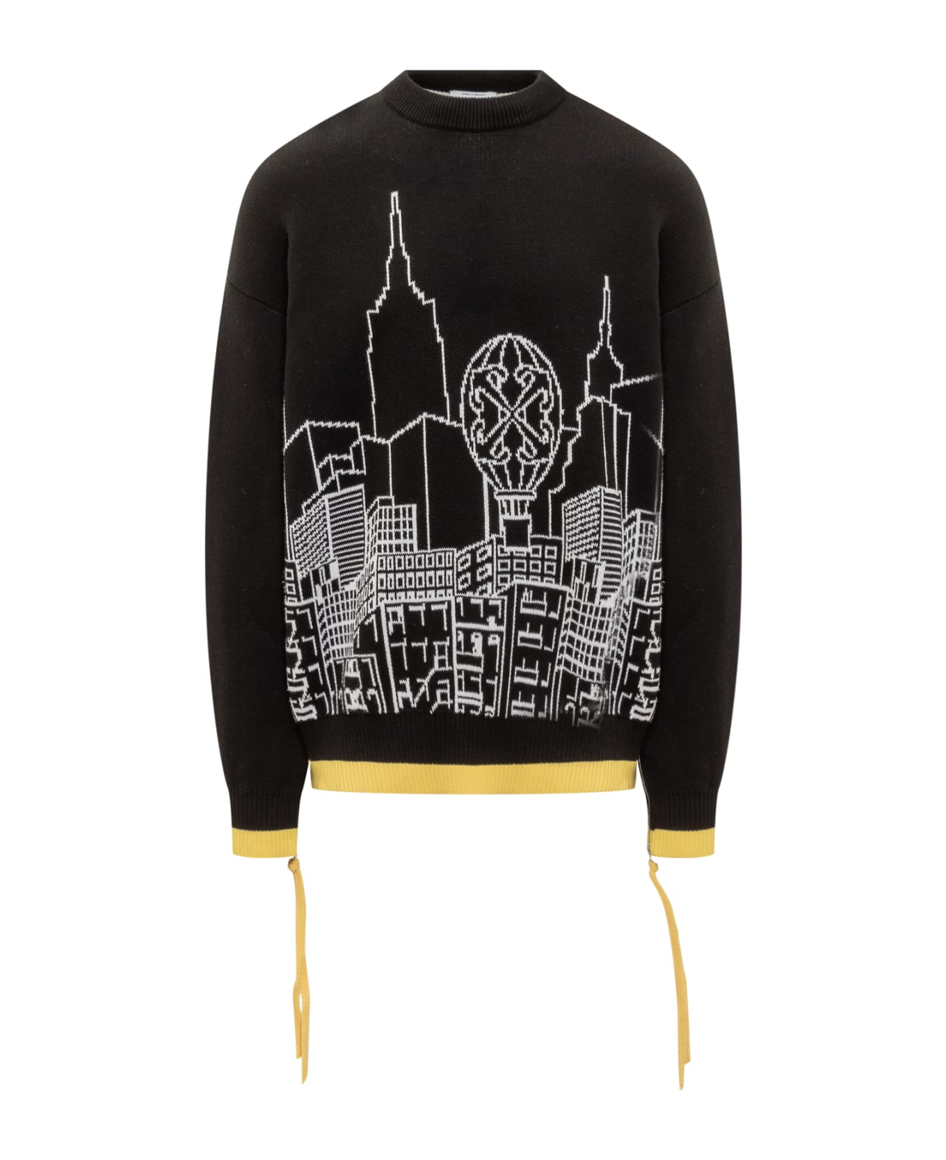Off-White Skyline Intarsia Sweater - BLACK WHITE フリース
