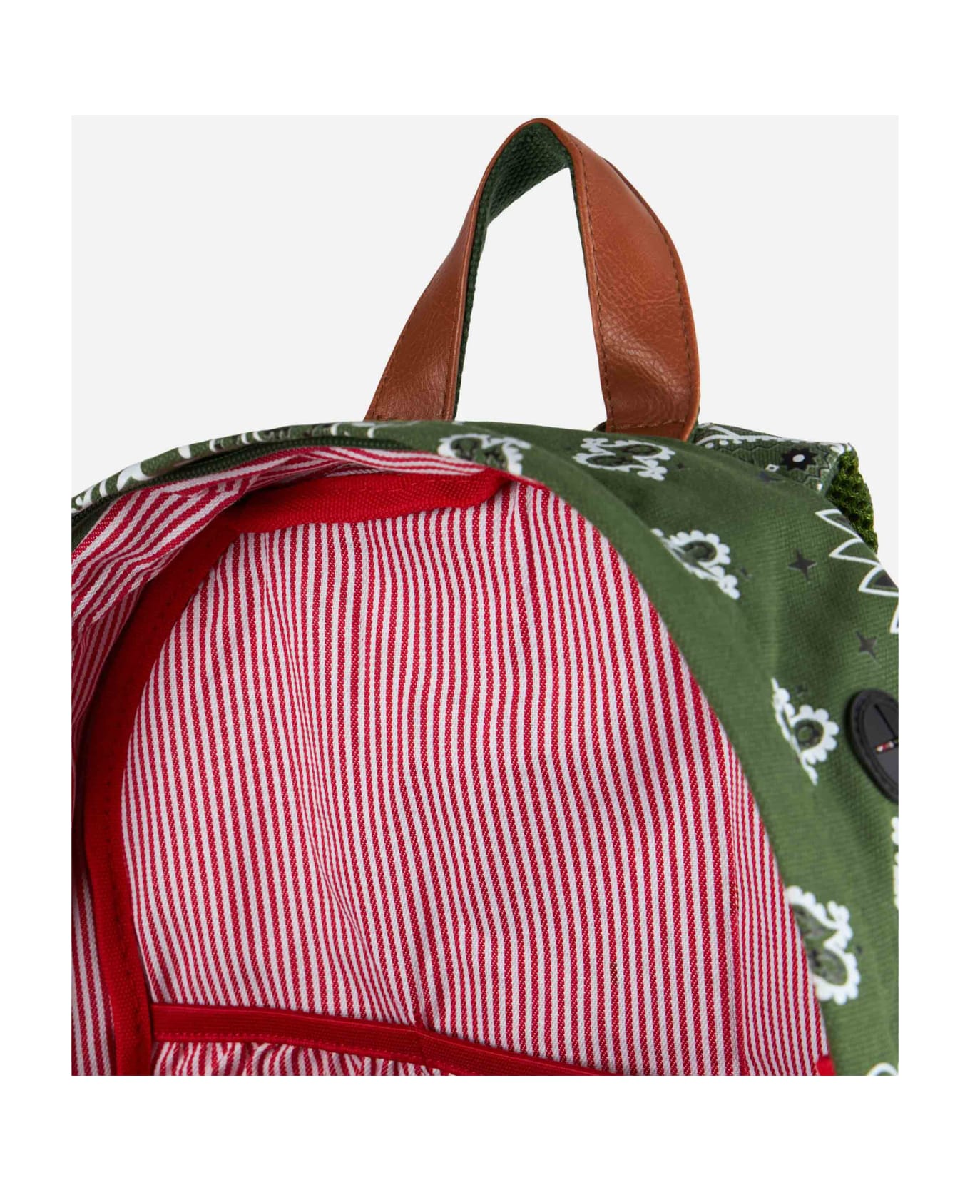 MC2 Saint Barth Canvas Backpack Cody With Green Bandanna Print