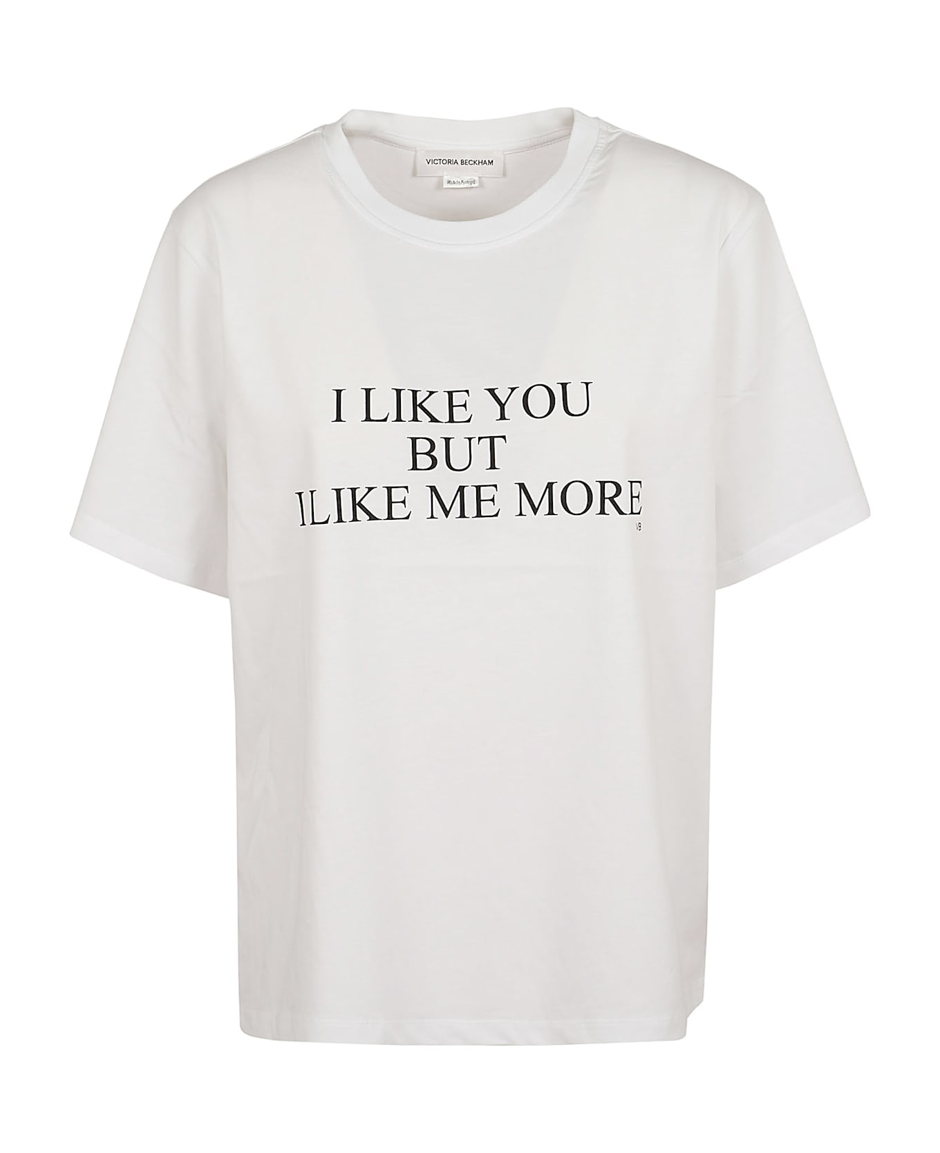 Victoria Beckham Slogan Tee I Like You But I Like Me More - White