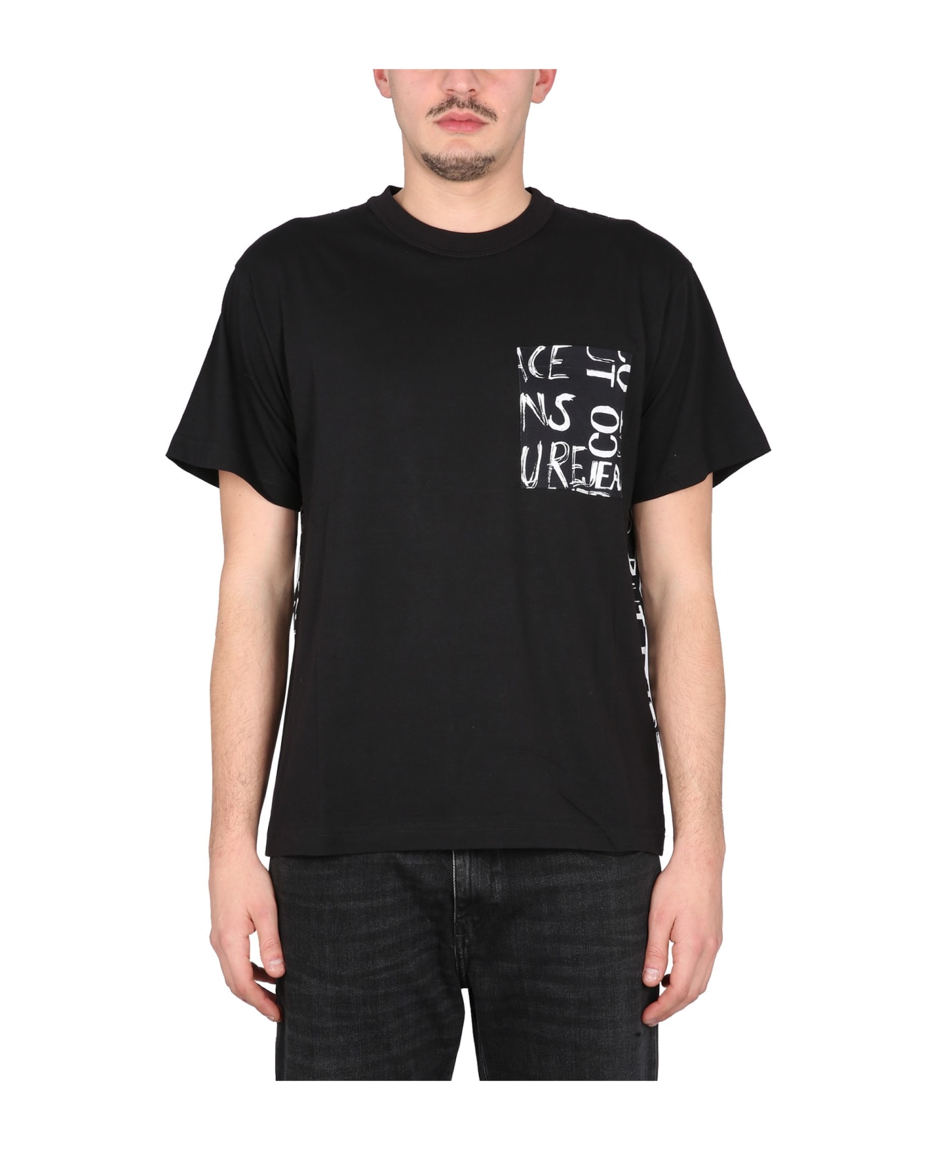 Versace Jeans Couture T-shirt With Logo - Nero/bianco