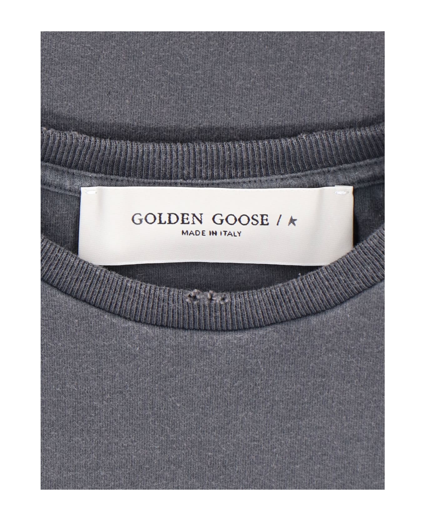 Golden Goose Logo Printed Crewneck T-shirt - Grey