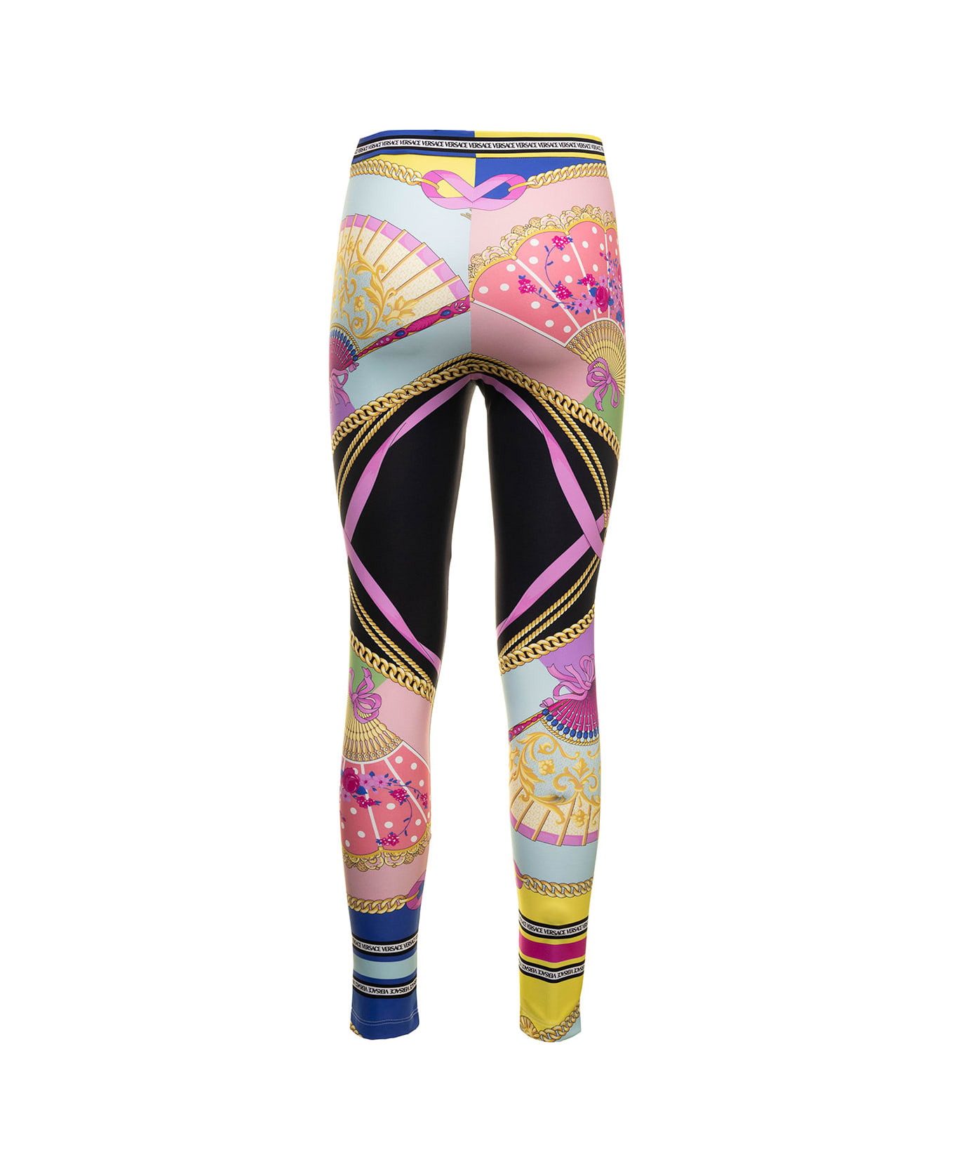 Versace Ventagli Print Technical Fabric Leggings In Default Title