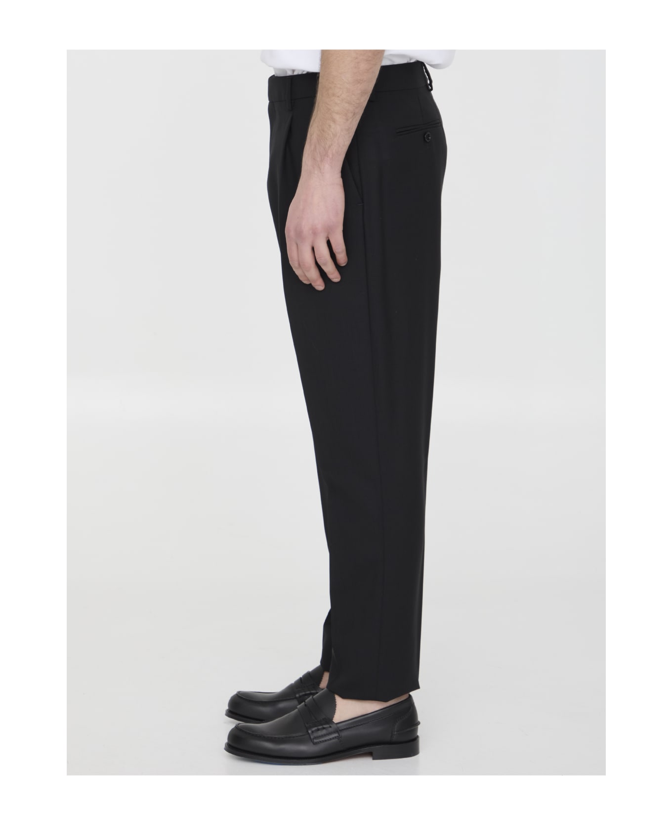 Lardini Cotton Blend Trousers - BLACK
