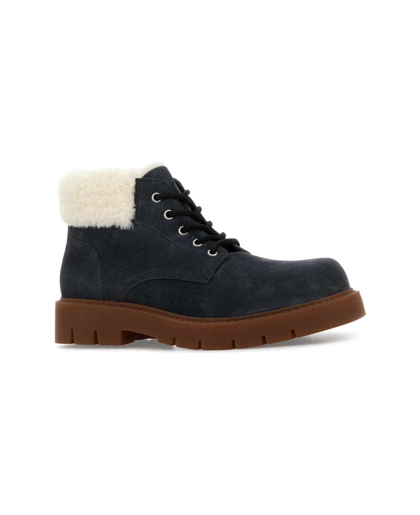 Bottega Veneta Denim Blue Suede Haddock Ankle Boots - ARDOISEPOPCORN