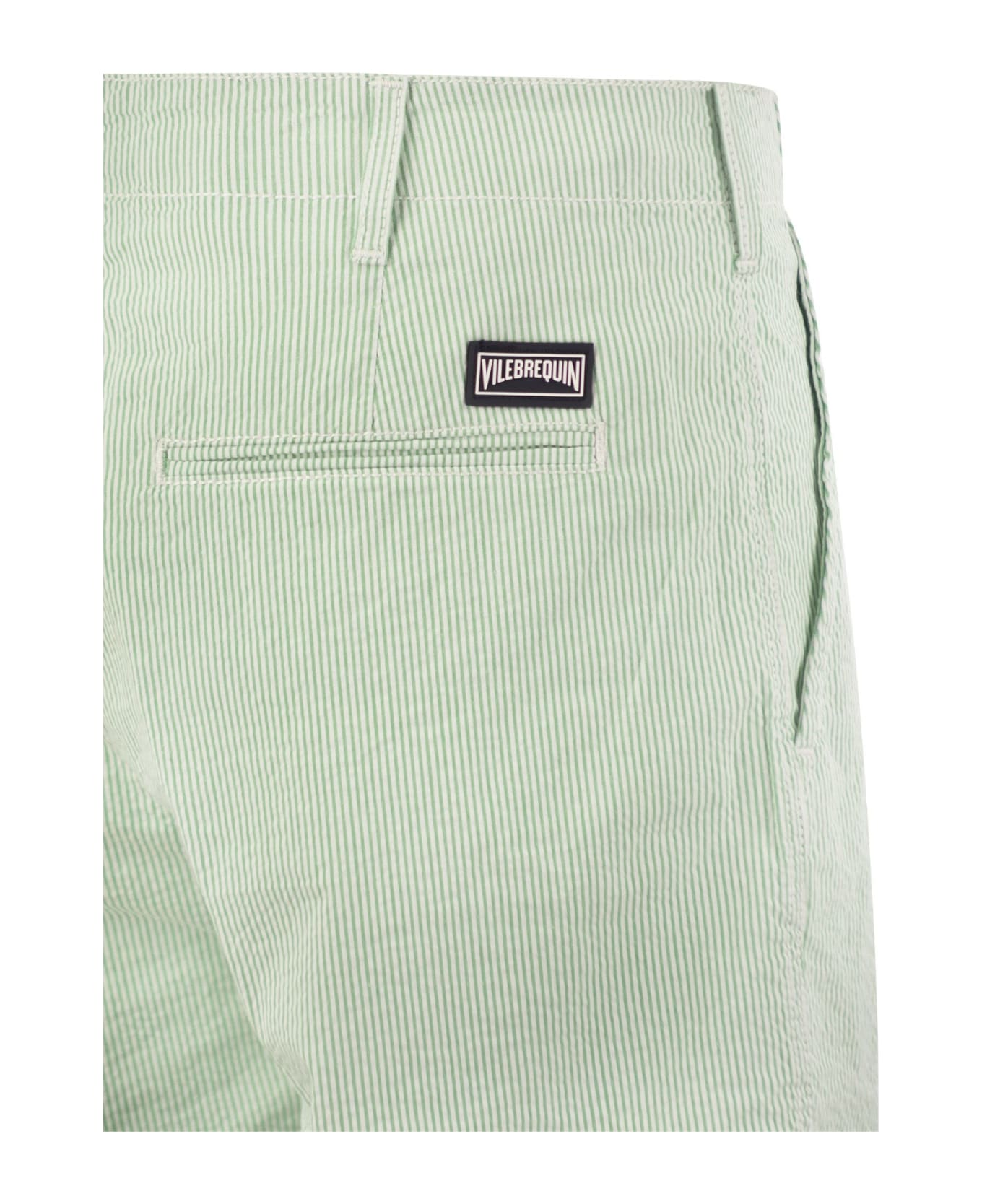 Vilebrequin Micro Striped Cotton Bermuda Shorts - Green